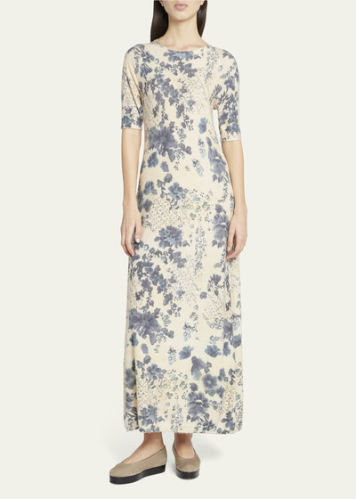 Loro Piana Blue Eyes Hill Floral Cashmere Maxi Dress outlook