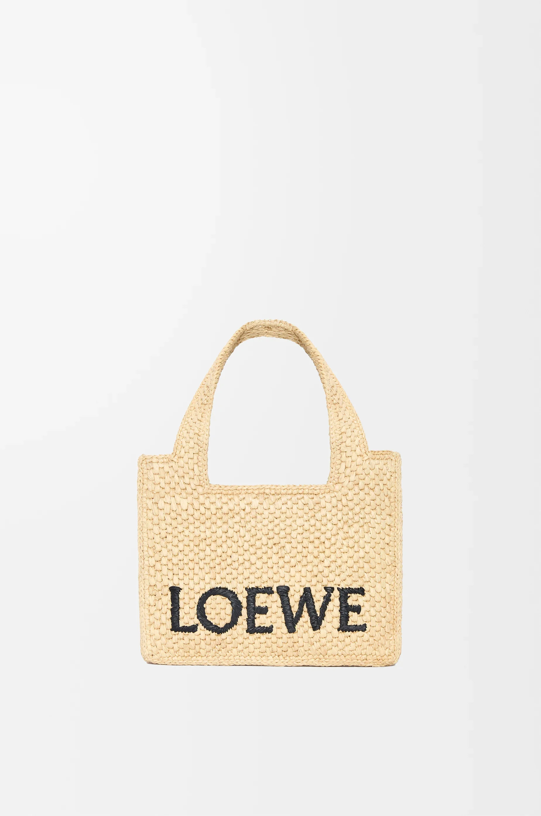 Mini LOEWE Font Tote in raffia - 1