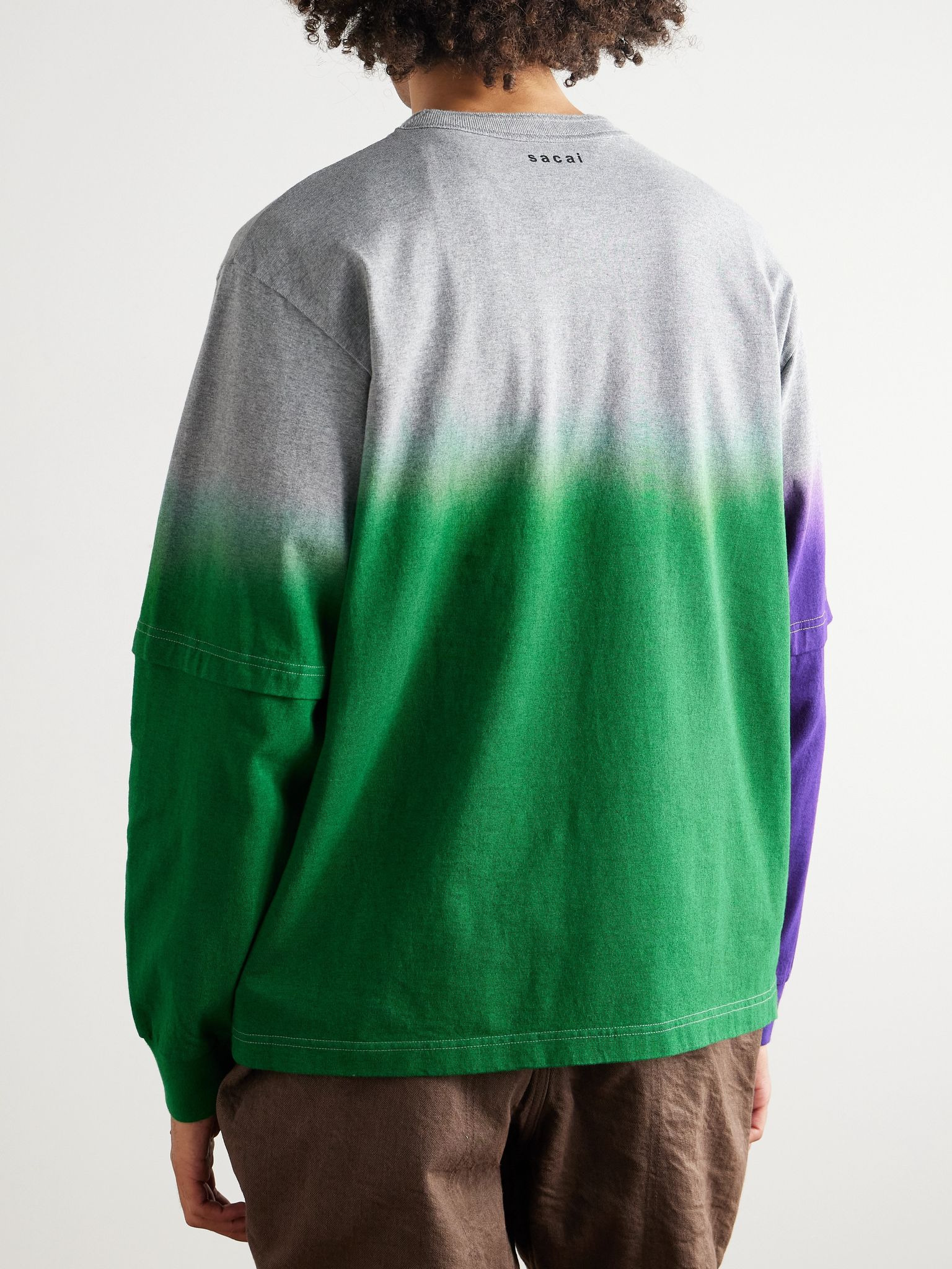 Dégradé Organic Cotton-Jersey T-Shirt Green - 3