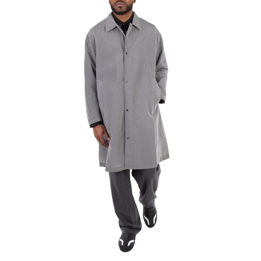 Emporio Armani Single-Breasted Textured Trench Coat - 1
