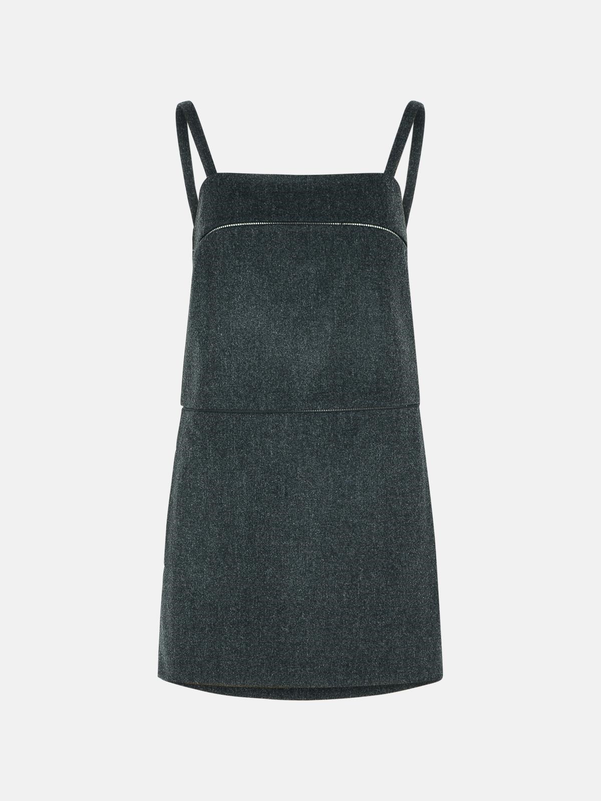 'LEALE' GREY VIRGIN WOOL DRESS - 1