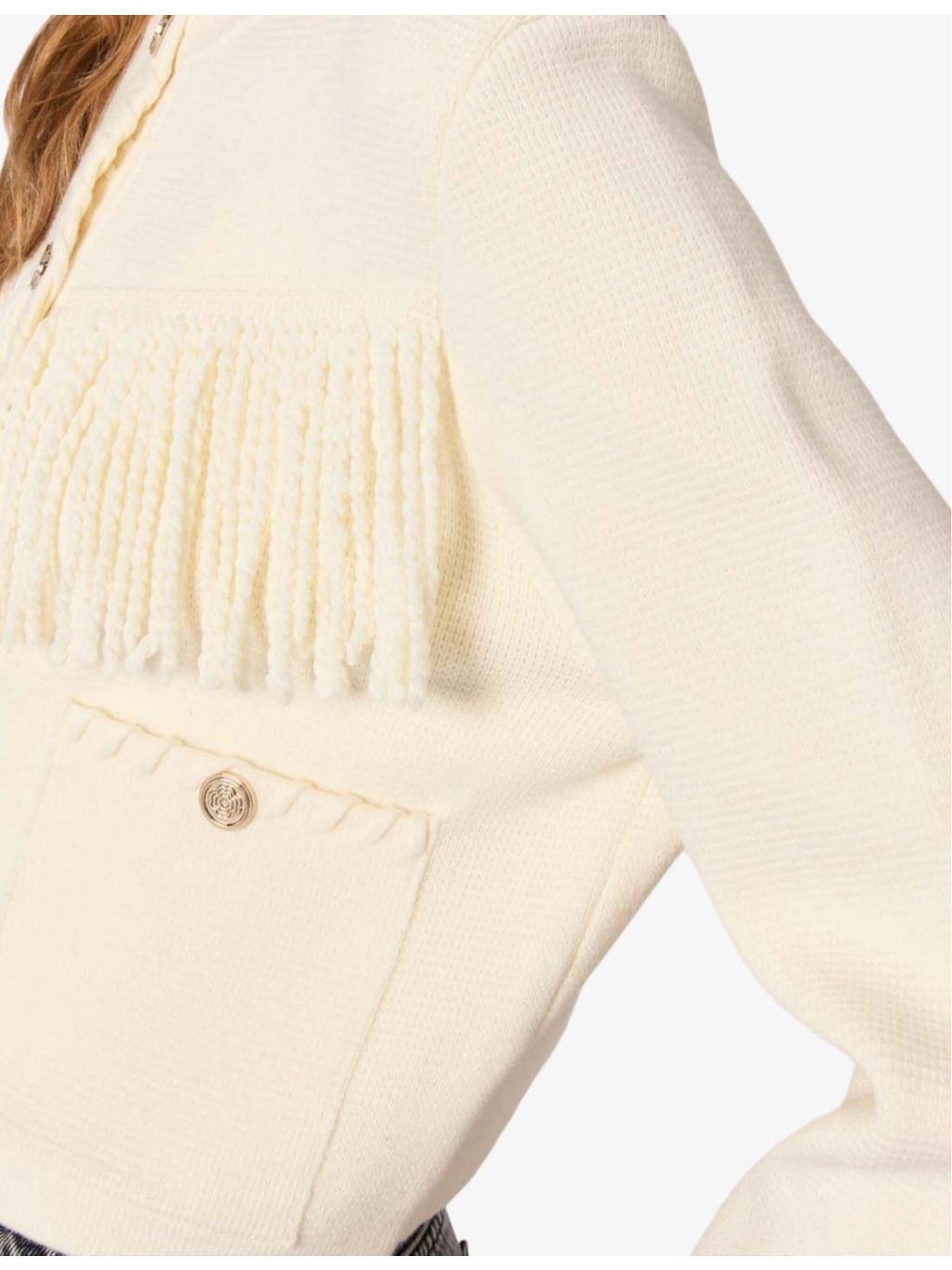 Tassel-embellished long-sleeve cotton-blend cardigan - 5
