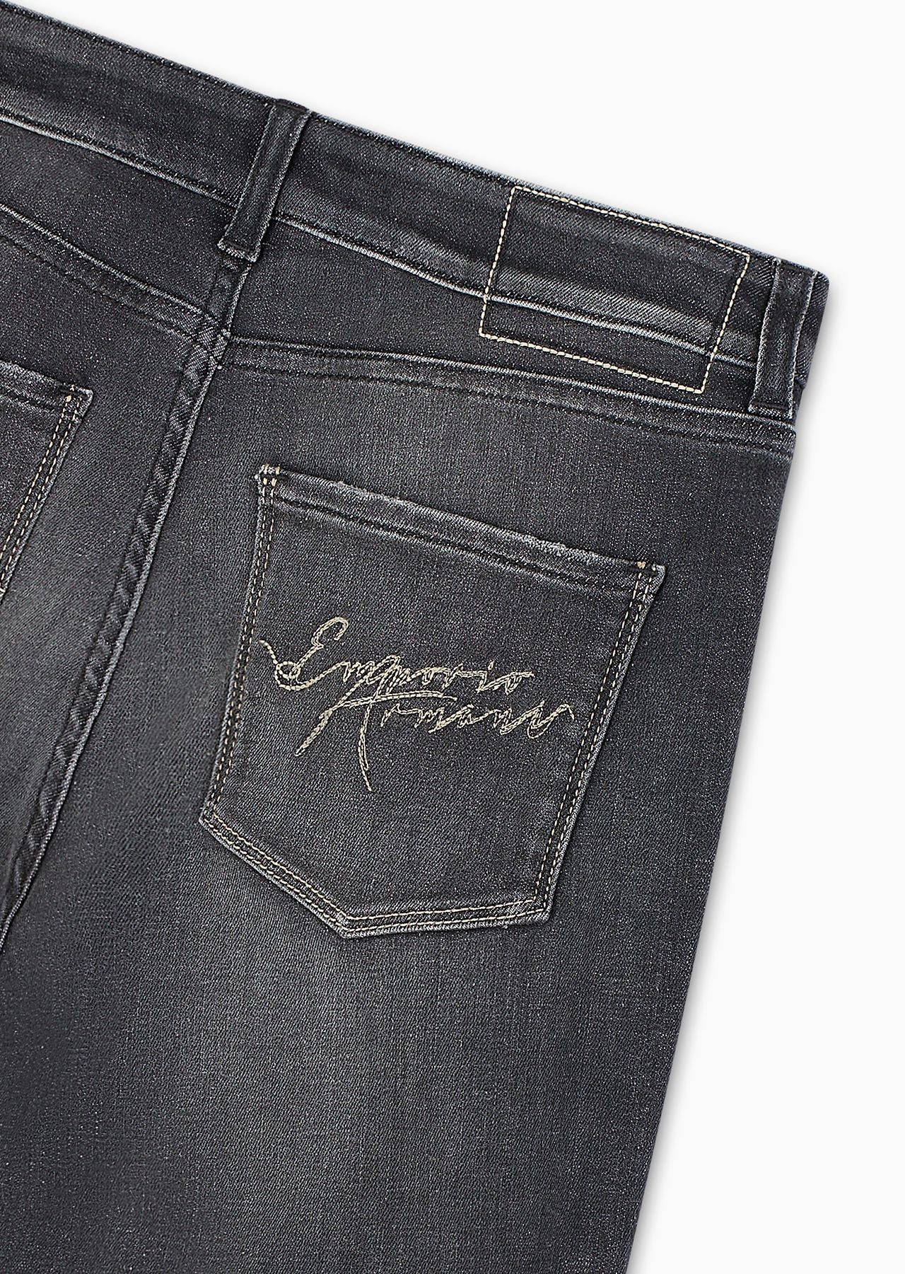 J18 High-rise, skinny-leg jeans in a worn-look denim - 6