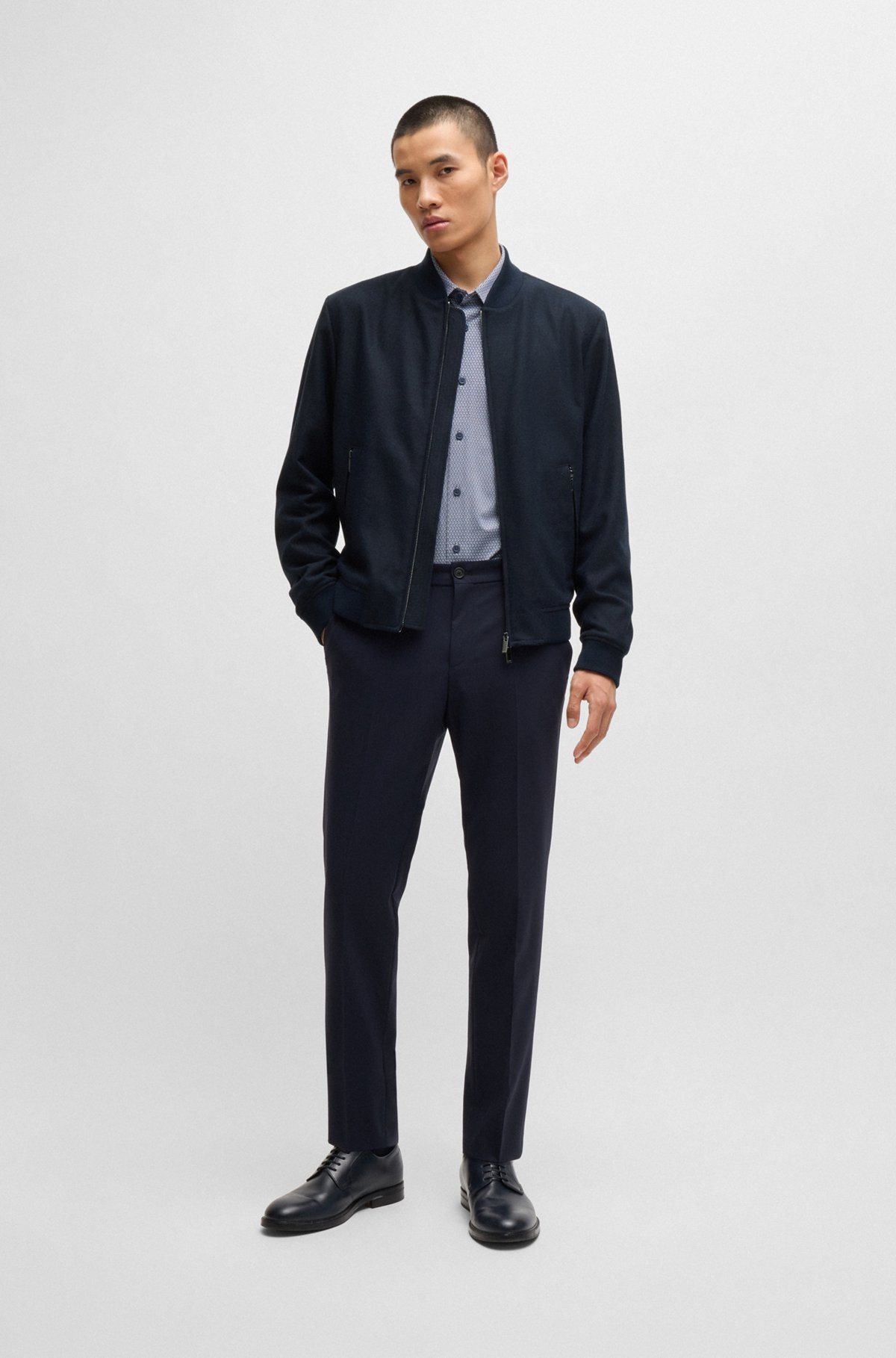 SLIM-FIT JACKET WITH TWO-WAY FRONT ZIP - 3