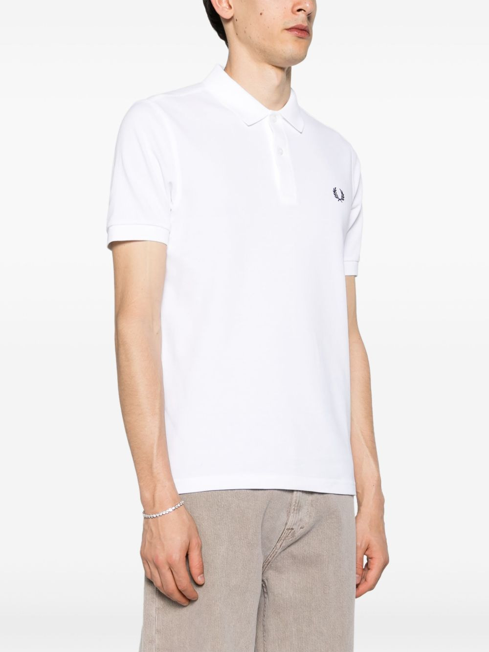 logo-embroidered piqué polo shirt - 3