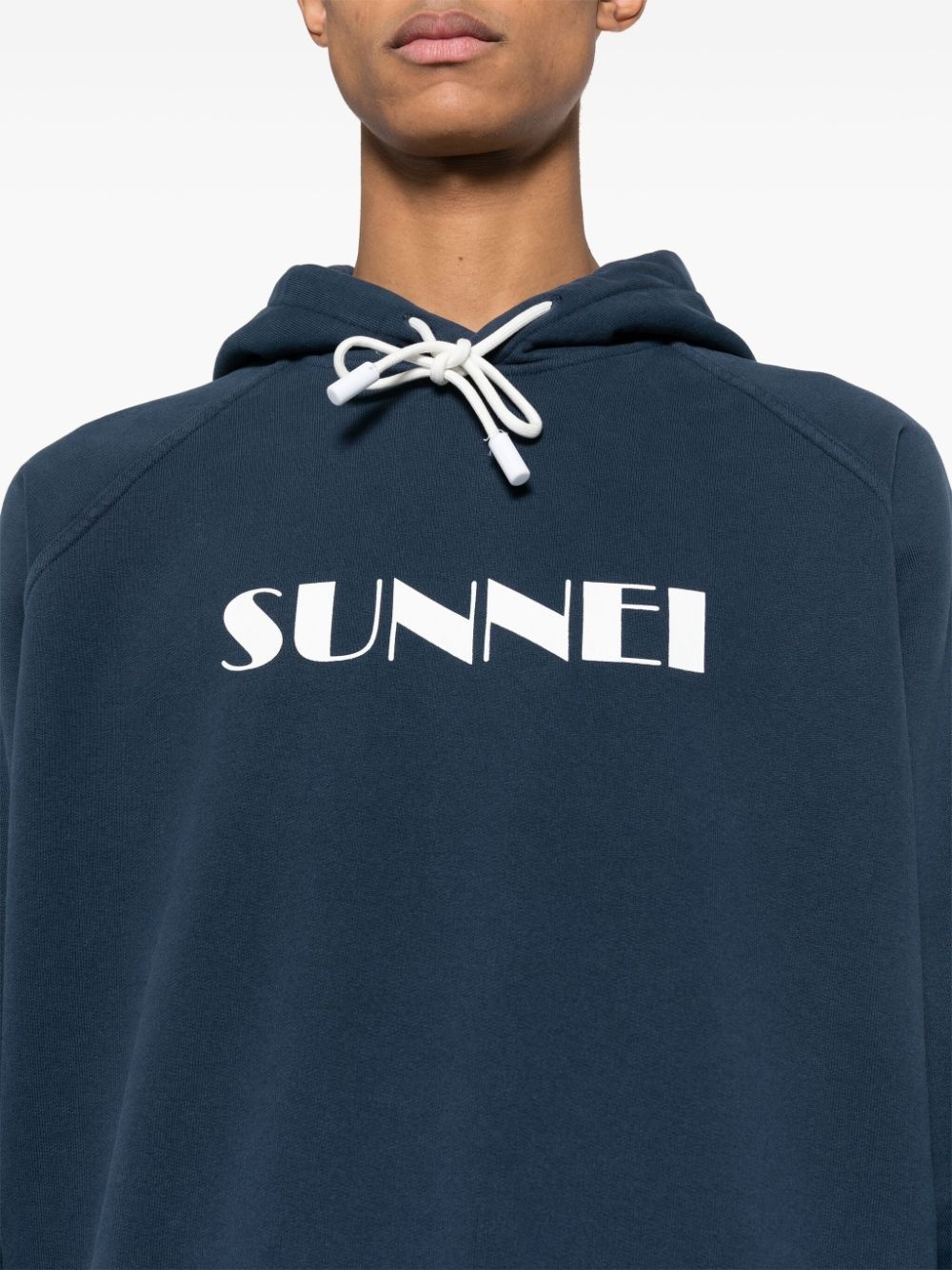 logo-print cotton hoodie - 6