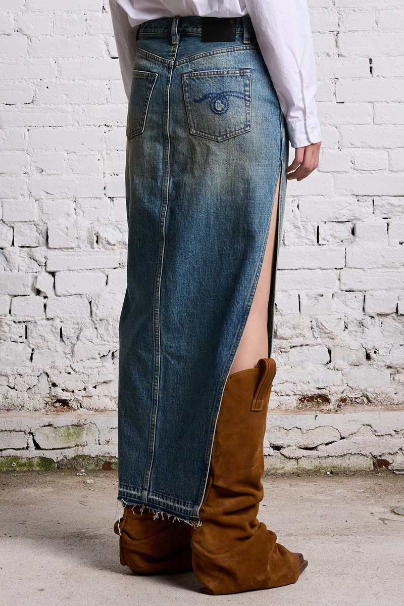 DEVON SIDE SLIT SKIRT - CLINTON BLUE 6