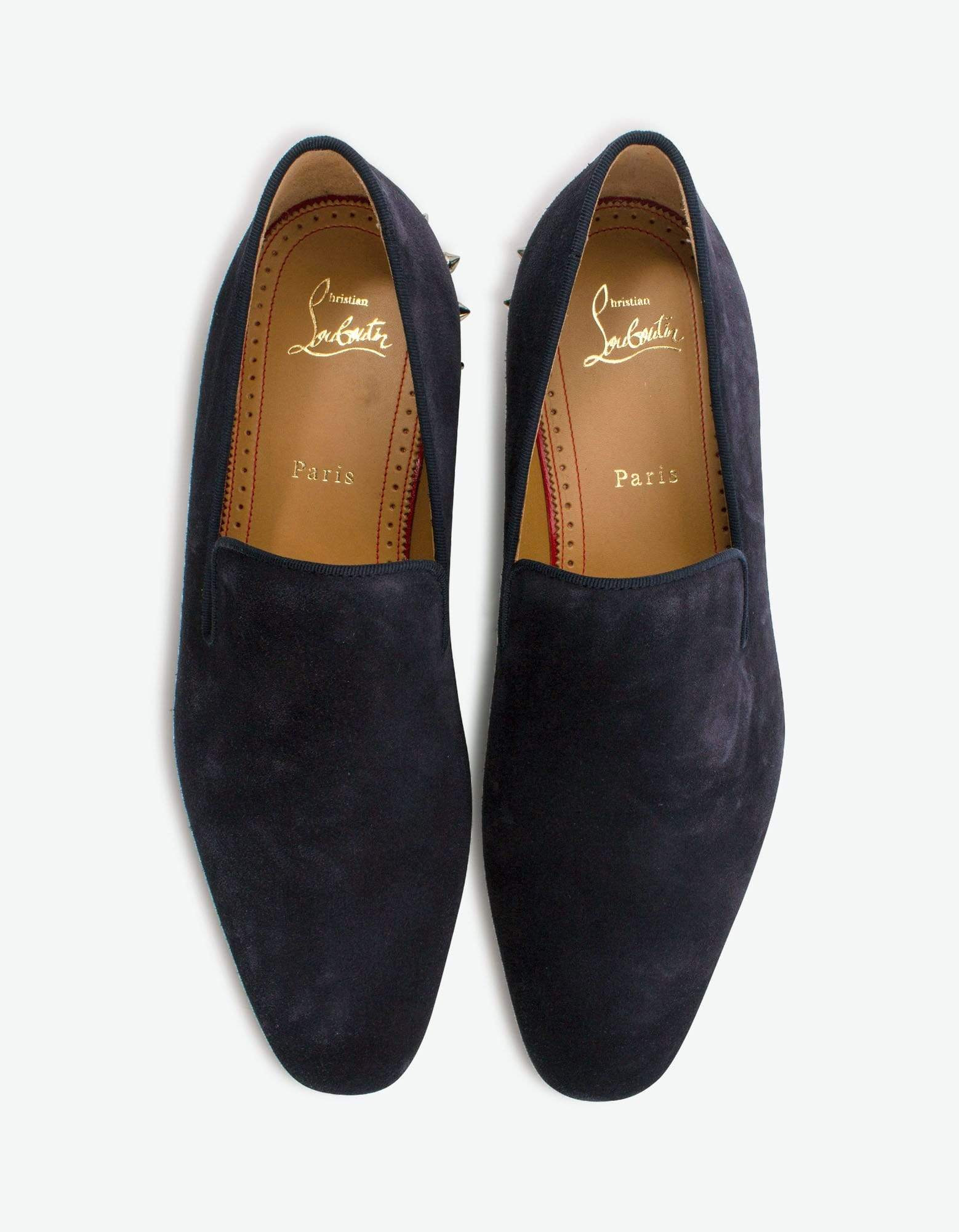 Christian Louboutin Marquees Ocean Blue Suede Leather Loafers - 6