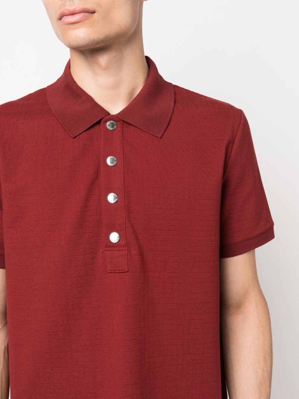 monogram-pattern piqué polo shirt - 5