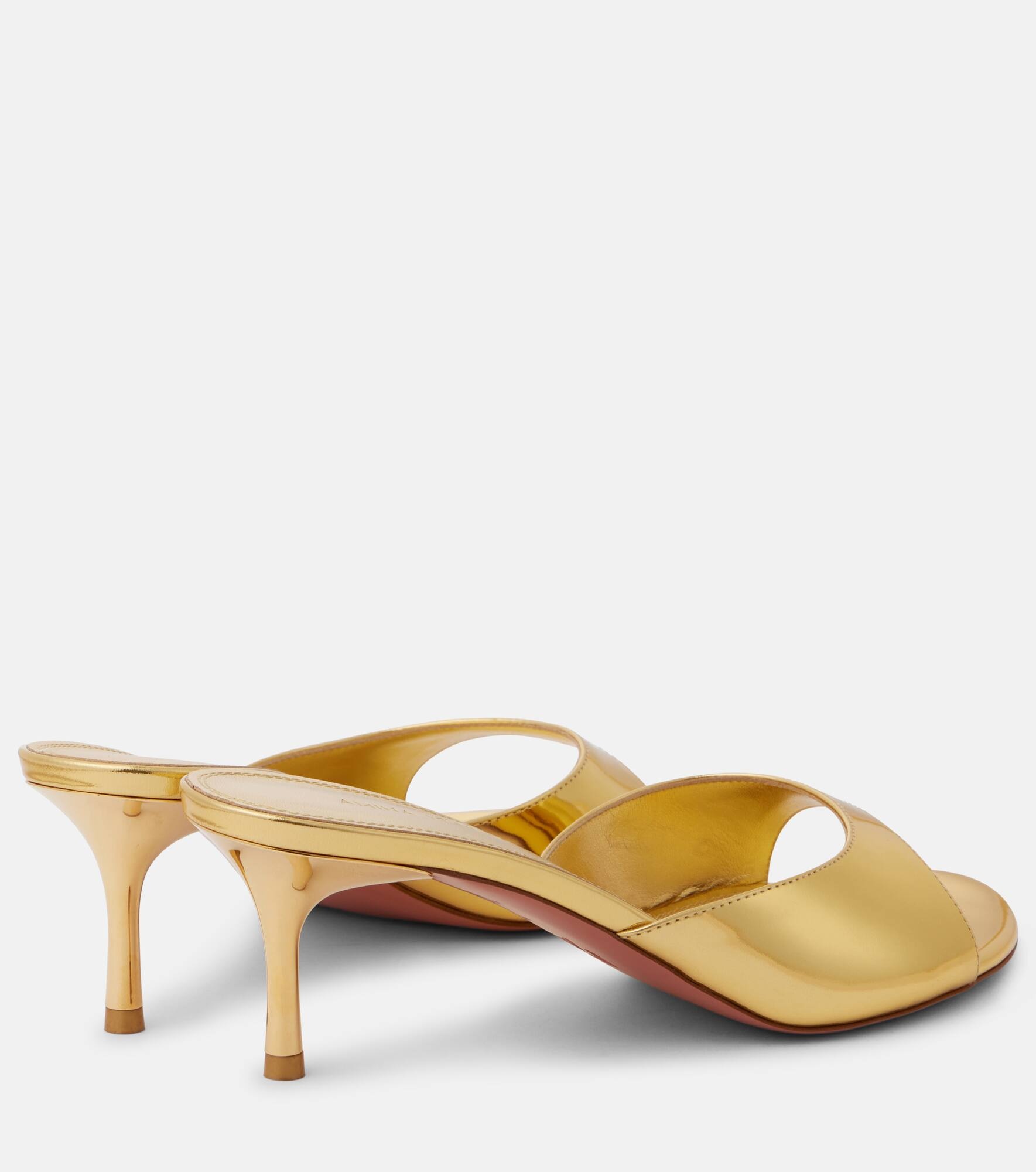 Jeanne 60 metallic leather mules - 3