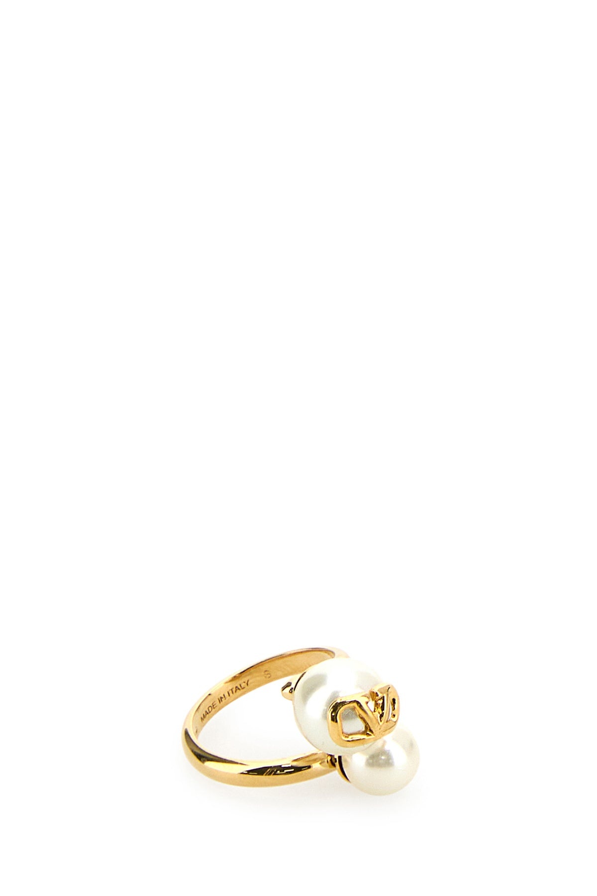 Gold metal VLogo Signature ring - 3
