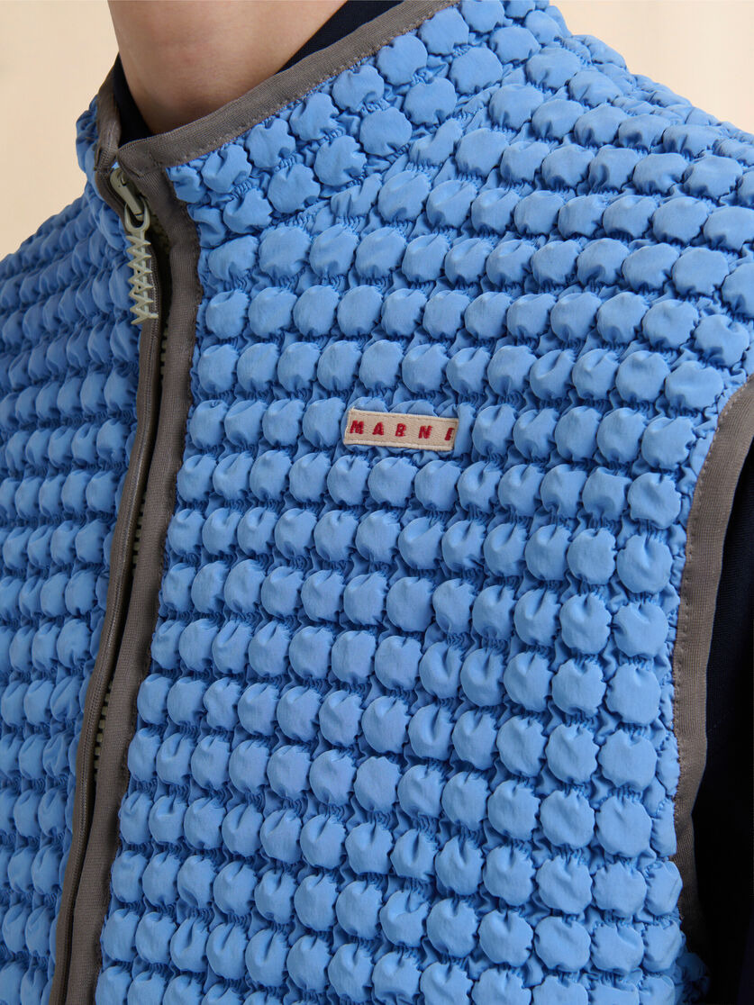 BLUE NYLON VEST WITH PUCKERING - 5