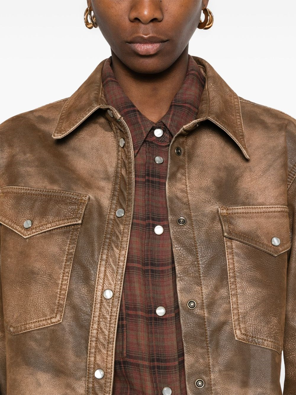 Faux leather shirt - 5