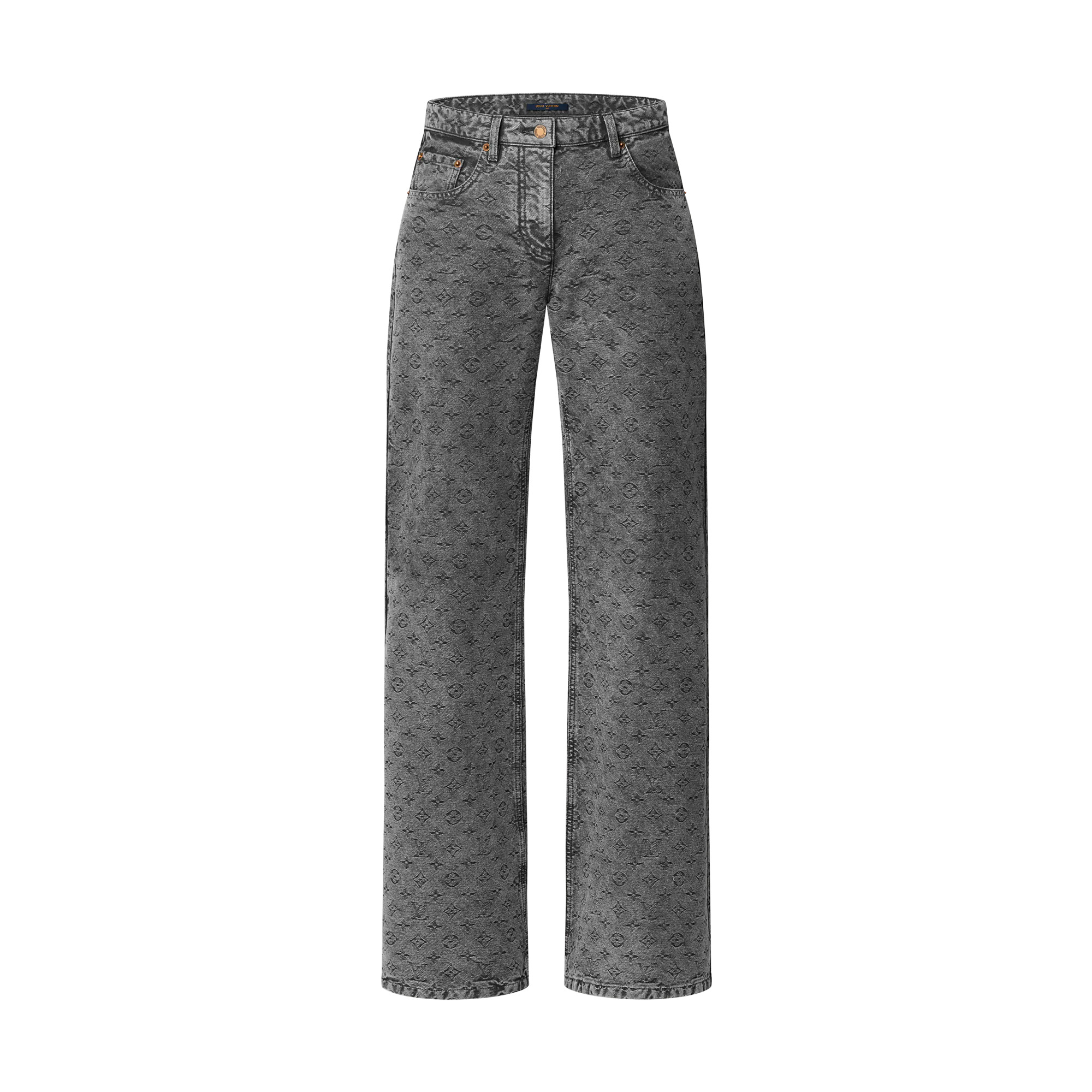 Vintage-Effect Monogram Flared Jeans - 1