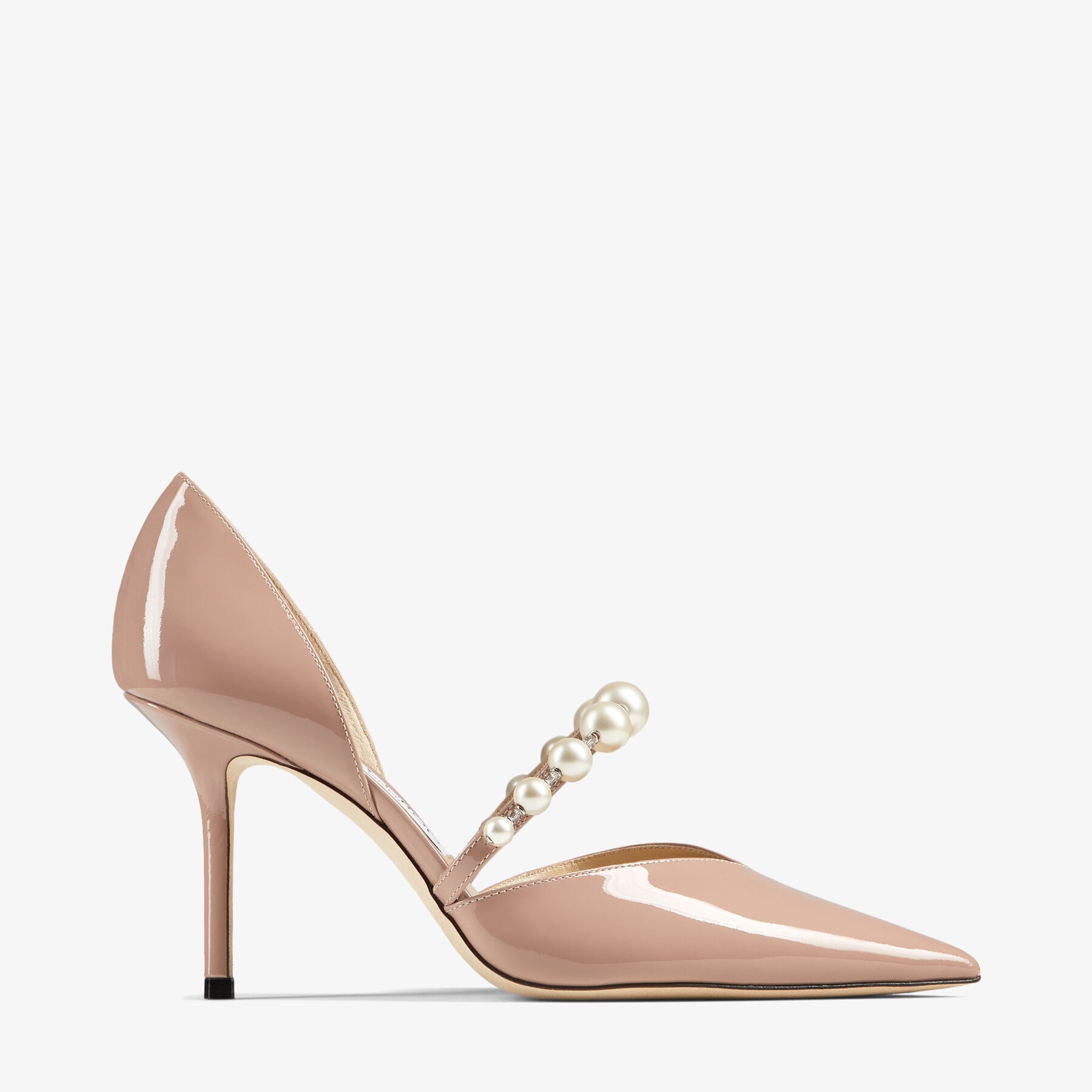 JIMMY CHOO Aurelie 85 Ballet Pink Patent Leather Pointed Pumps