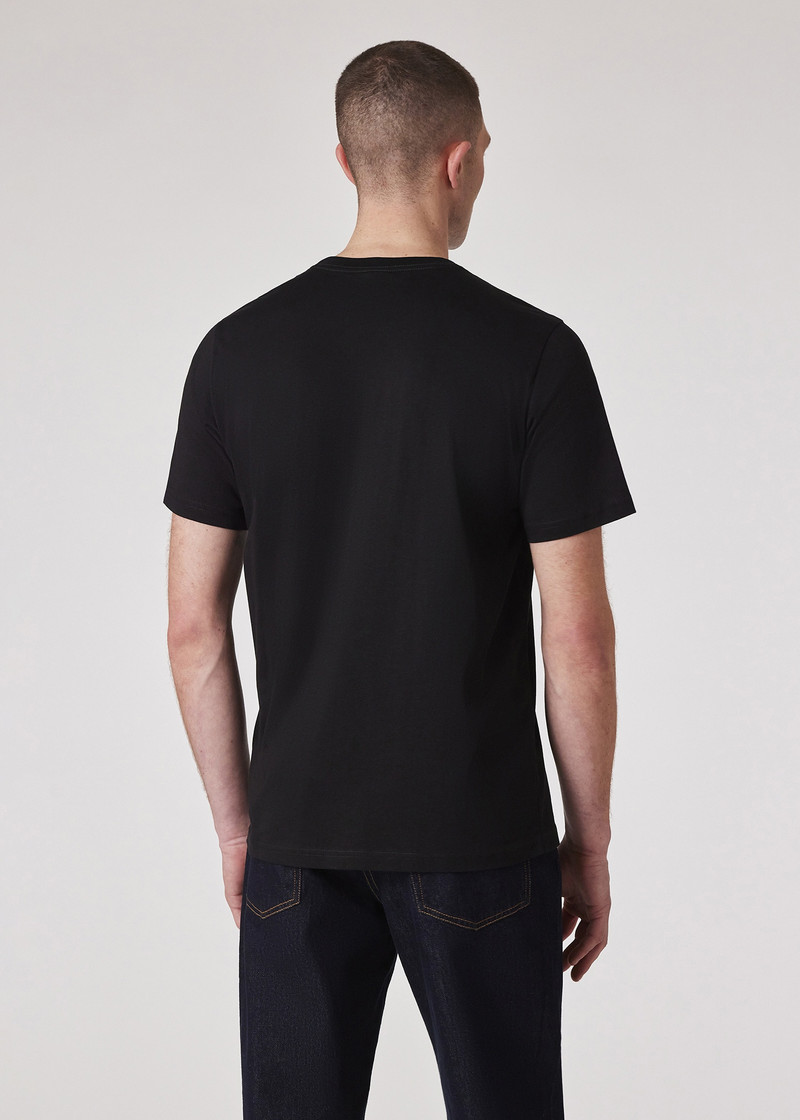 Black Cotton 'Monkey' Print T-Shirt 4