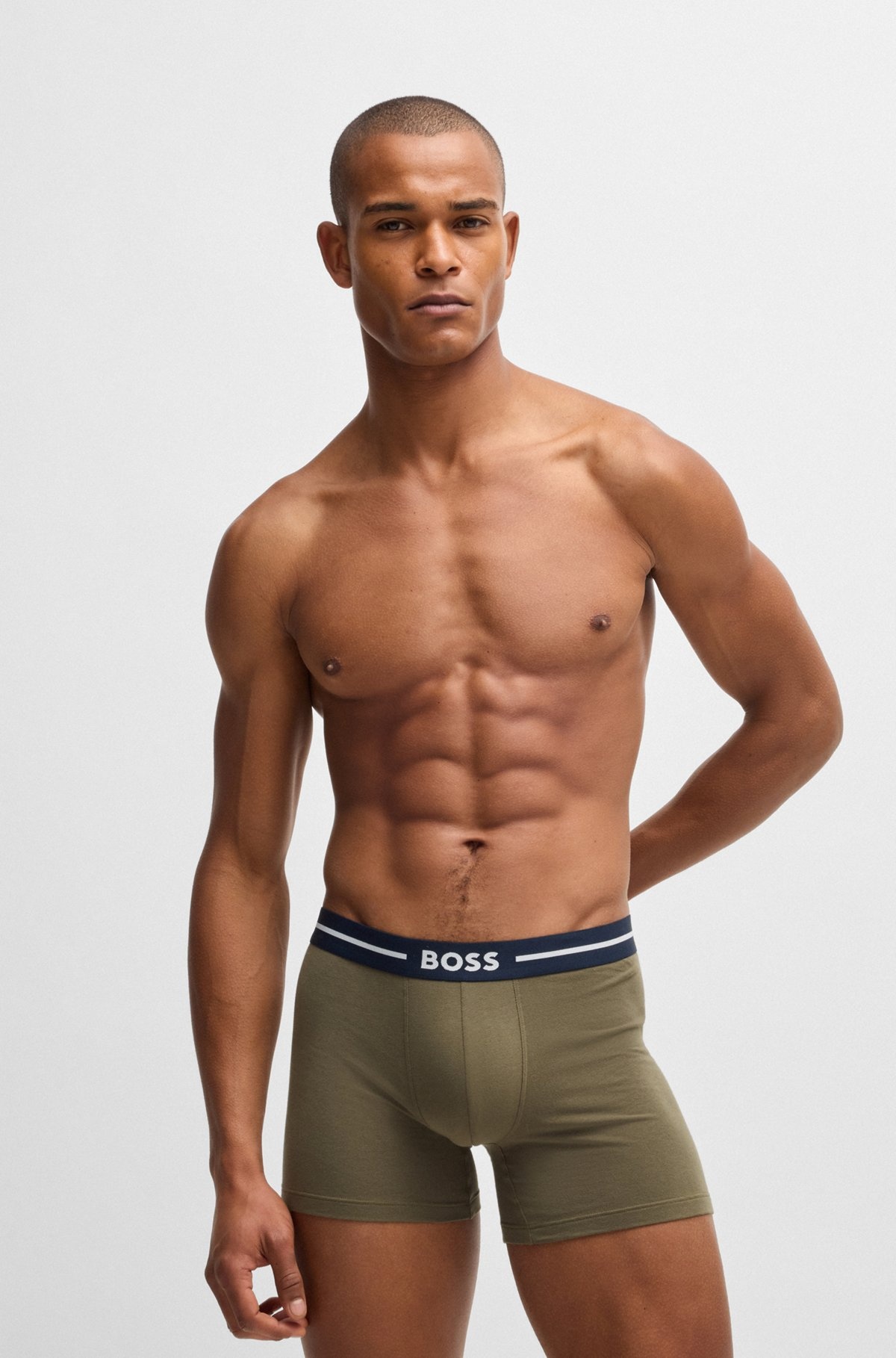 THREE-PACK OF BOXER BRIEFS WITH LOGO STRIPE WAISTBANDS - 7