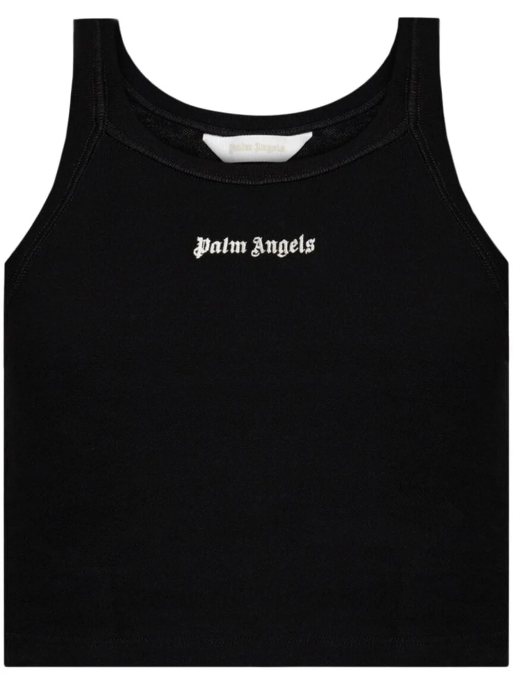 logo-embroidered ribbed tank top - 1