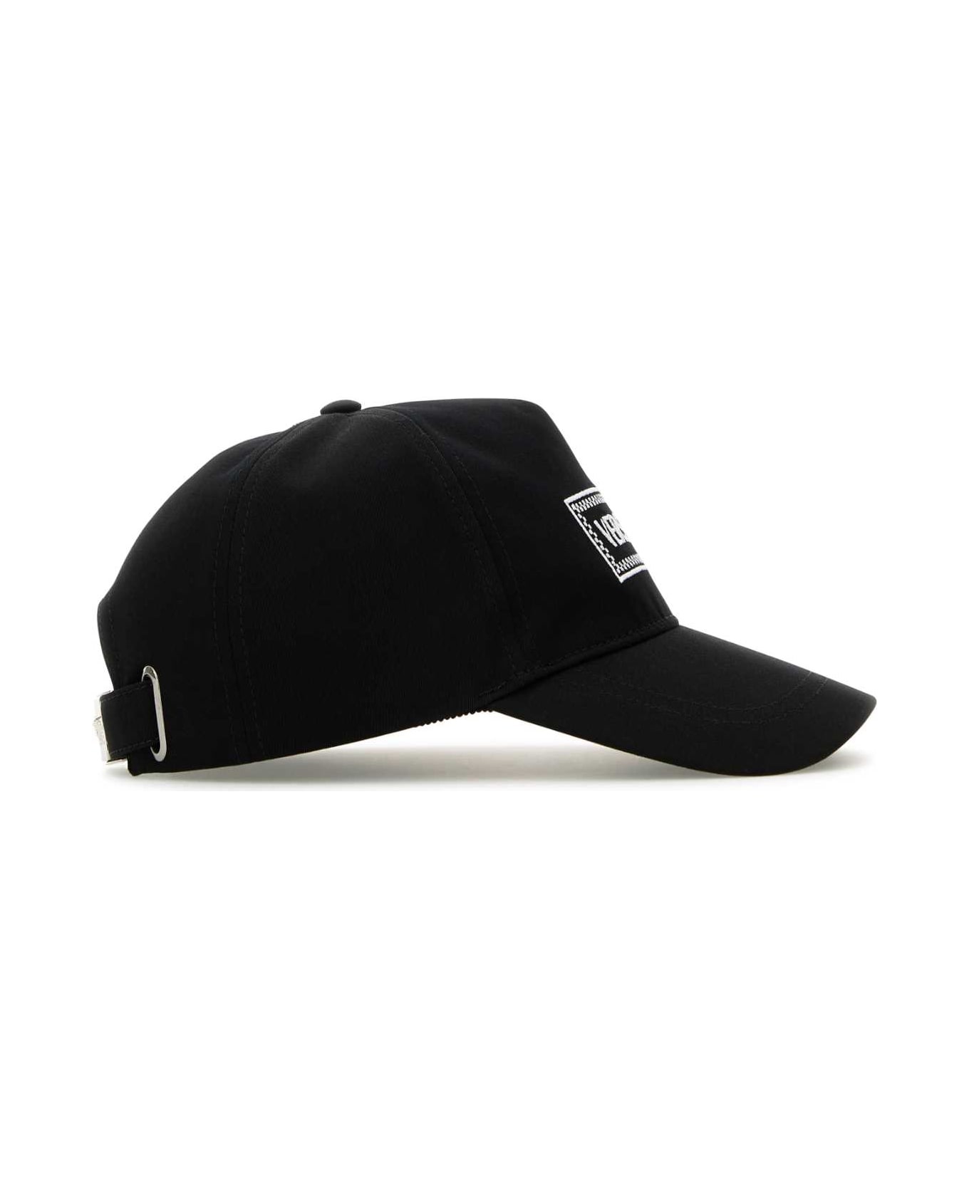 Black Cotton Baseball Cap - 2
