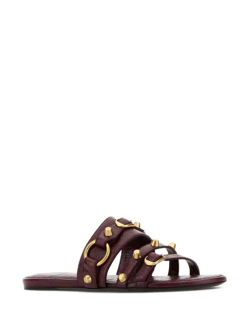 BALENCIAGA leather gold-stud slides outlook
