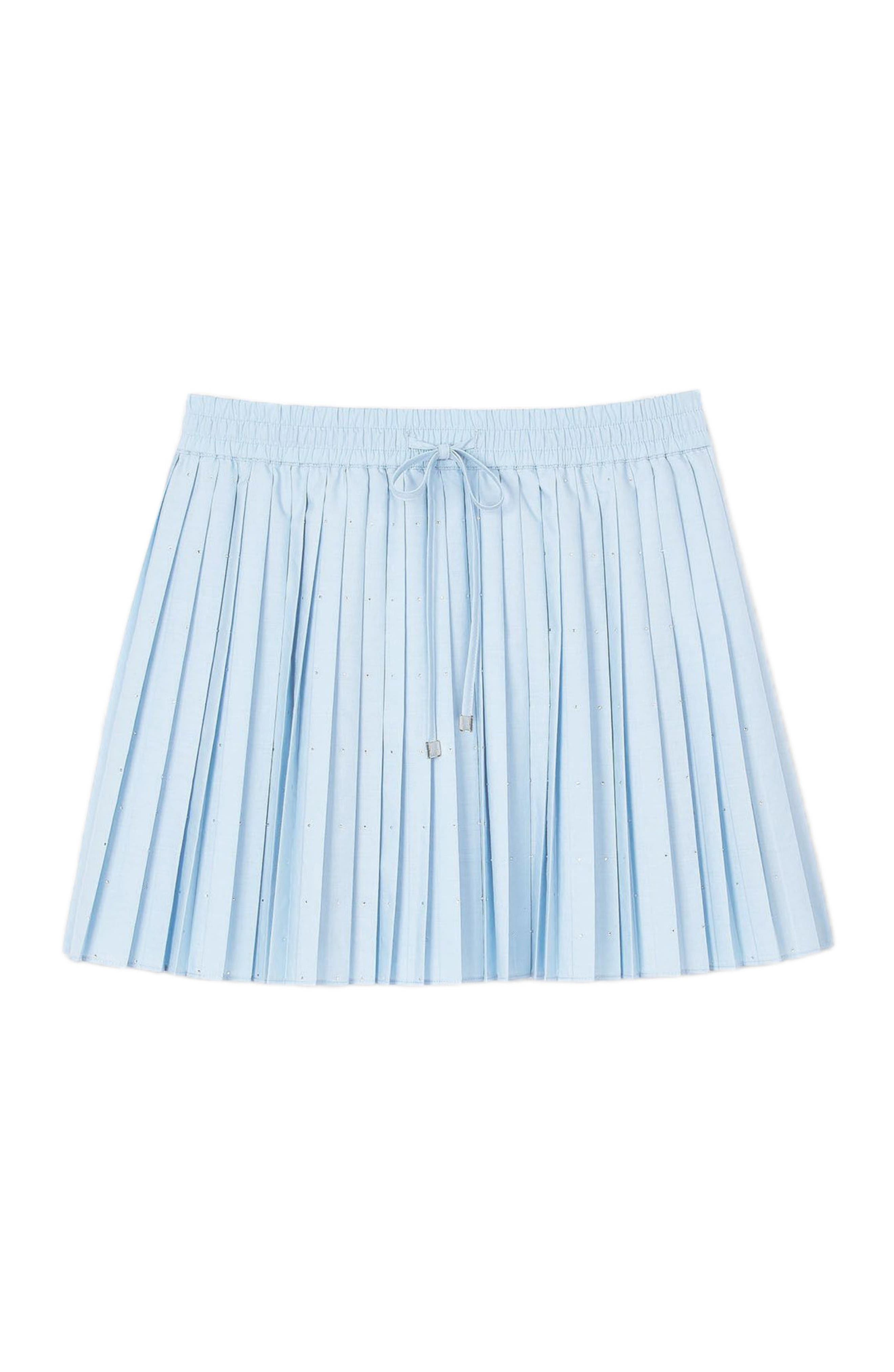 SANDRO Short pleated rhinestone skirt in Sky Blue at Nordstrom - 5