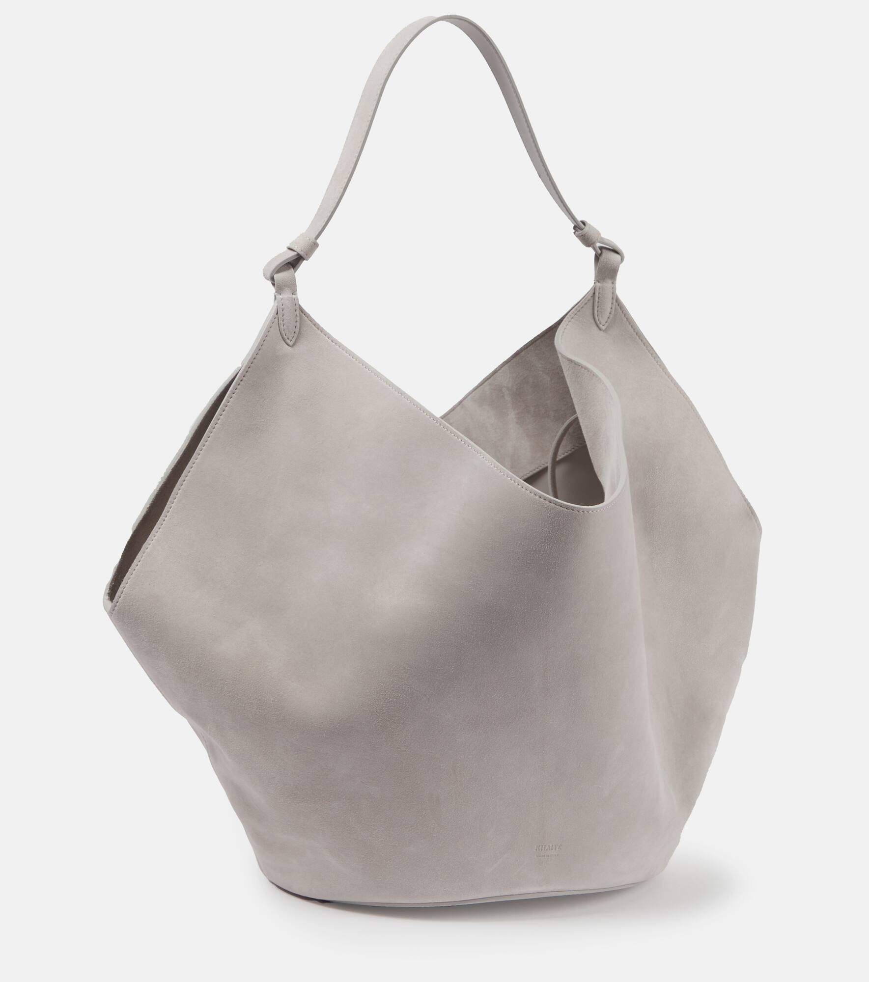 Lotus Medium suede tote bag - 1