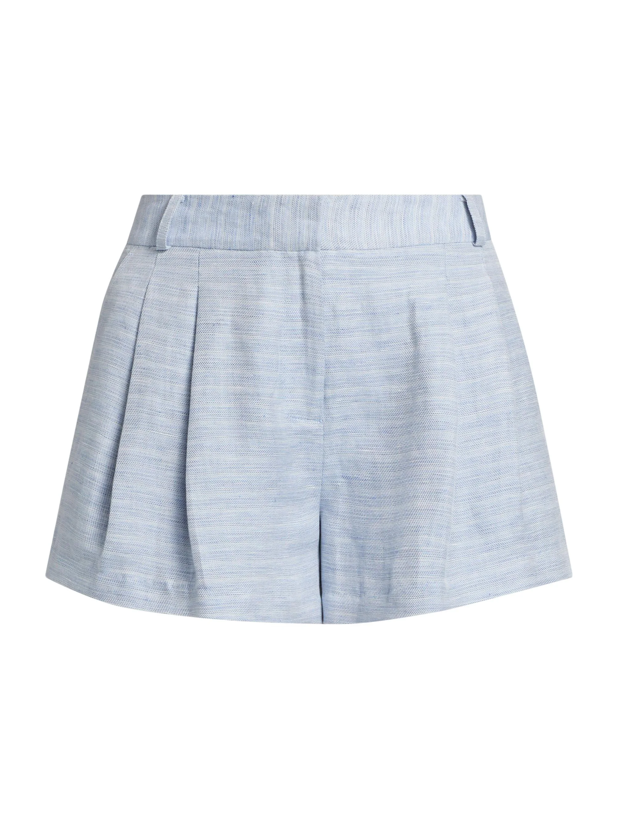Women's Winifred Textured Linen-Blend Shorts - Bazaar Blue Linen - 1