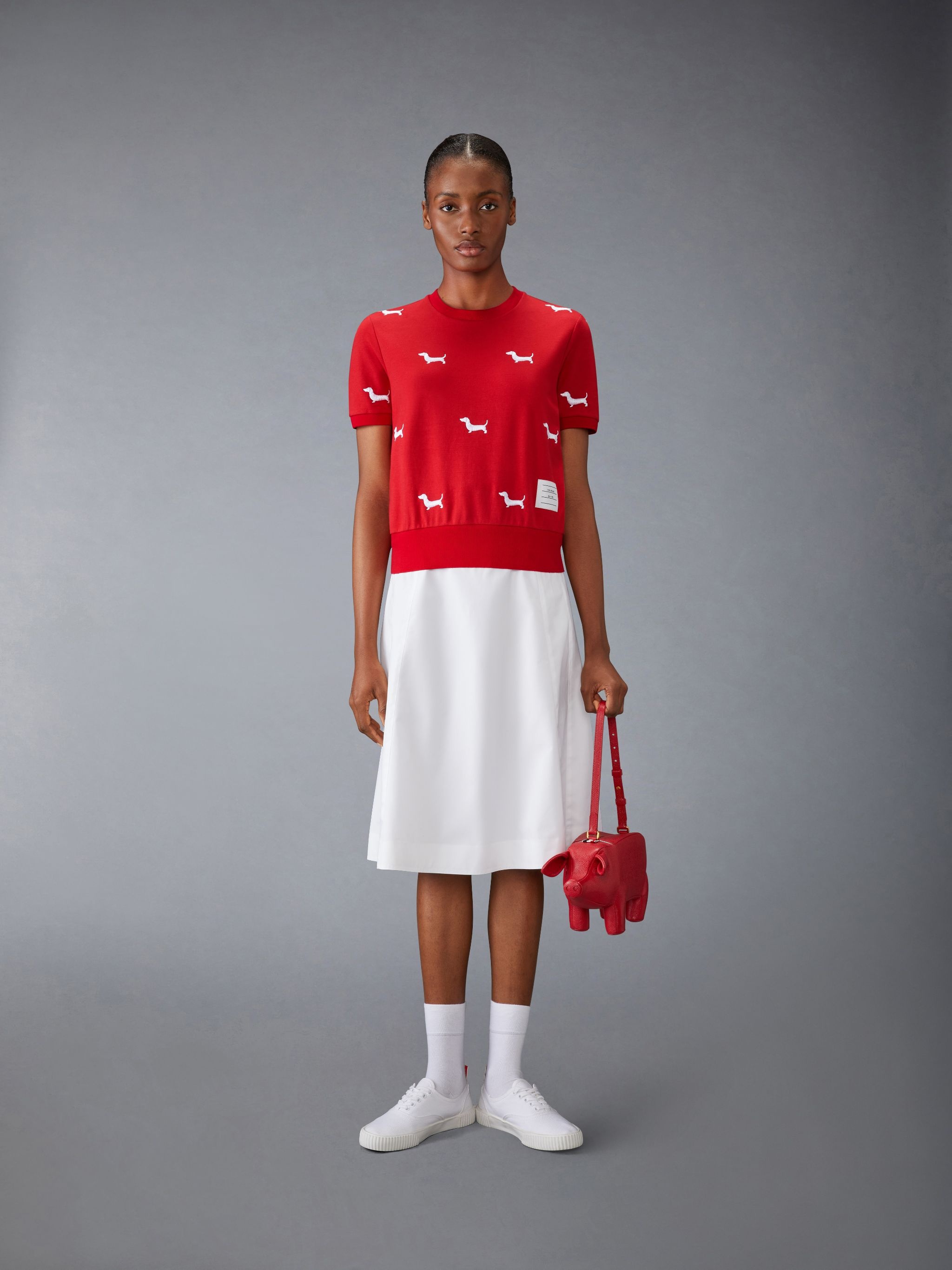 THOM BROWNE★Cotton Milan short sleeve HECTOR T-shirt Thom Browne Cotton Milano Short Sleeve Hector Tee
