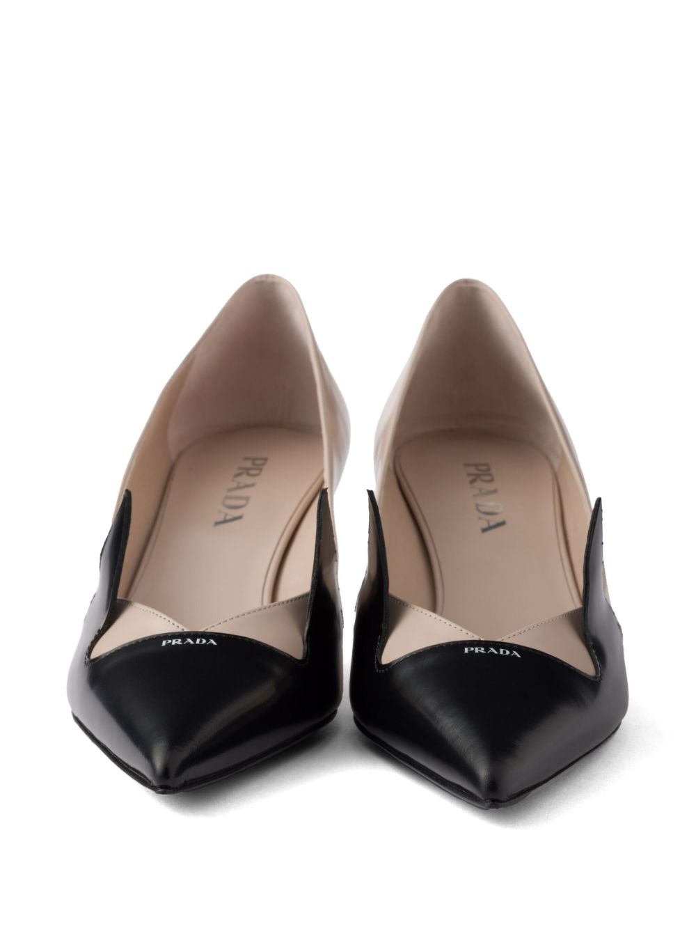 55mm two-tone brushed-leather pumps - 5