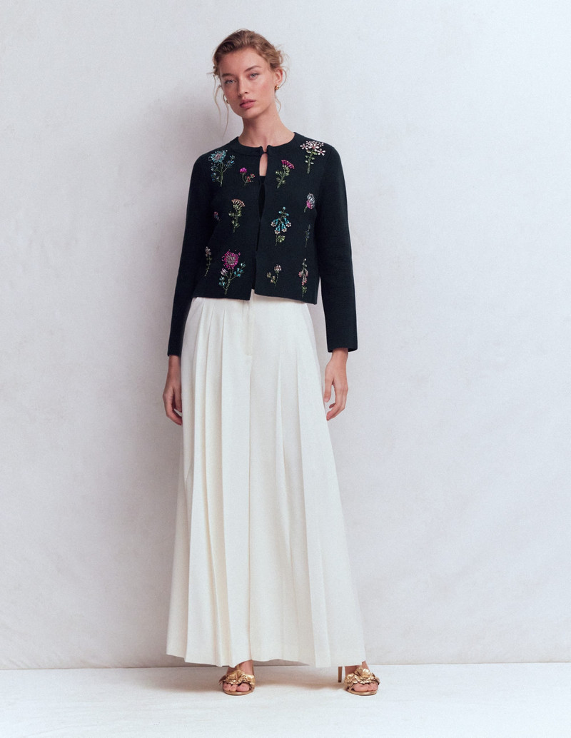 Embellished Knit Cardigan-Navy 7