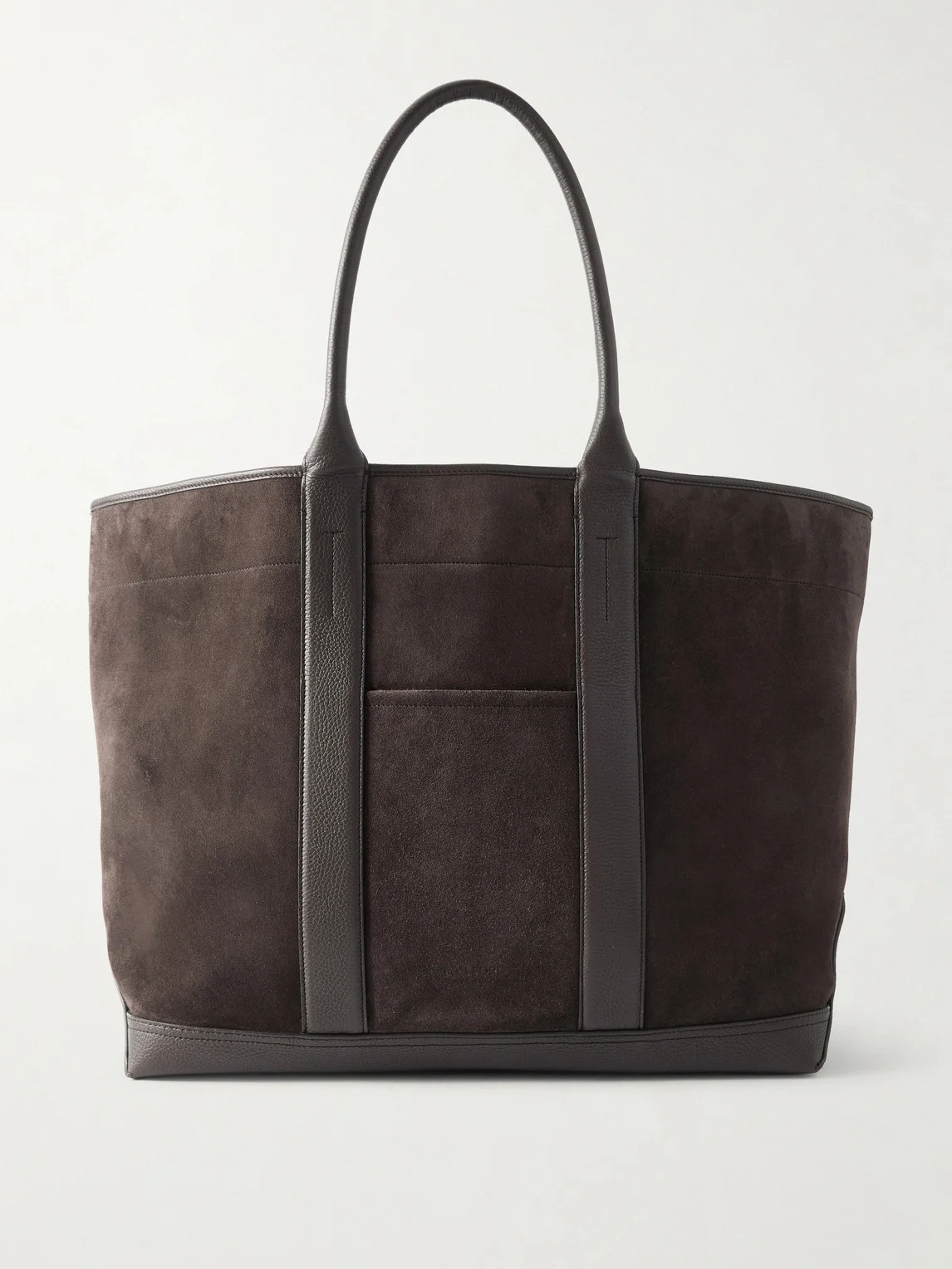 Leather-Trimmed Suede Weekend Bag - 1