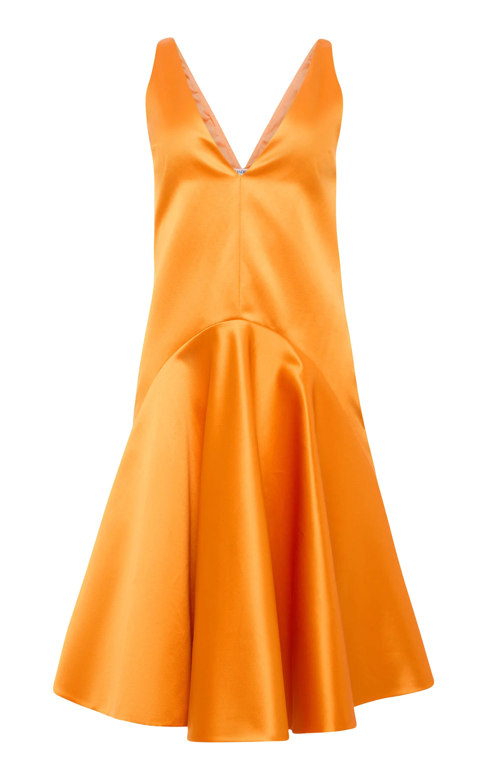Draped Satin Midi Dress orange - 1