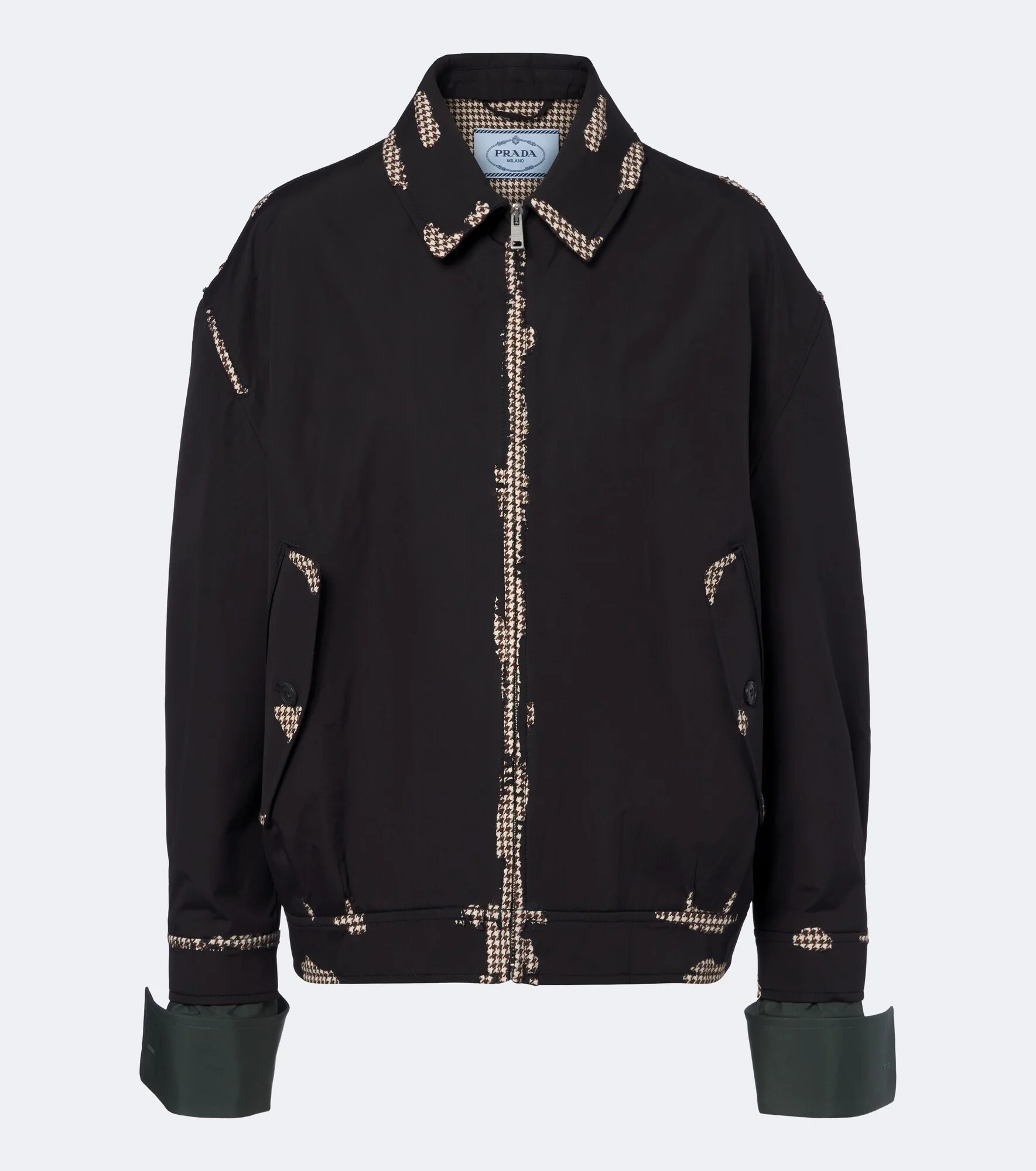 Houndstooth devoré cotton blouson jacket - 1