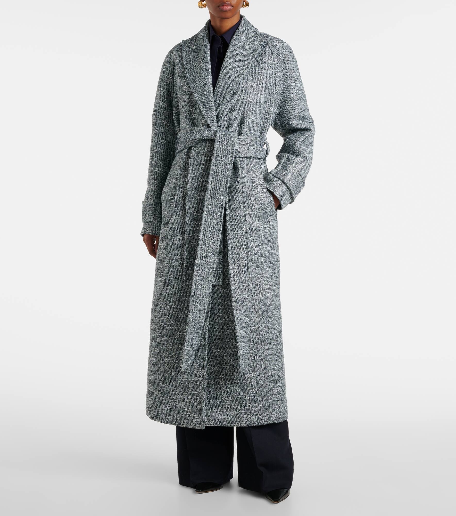 Bouclé tweed wrap coat - 6