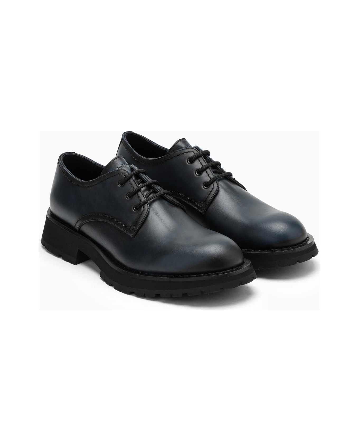 Smooth Anthracite Grey Leather Lace-ups - 1