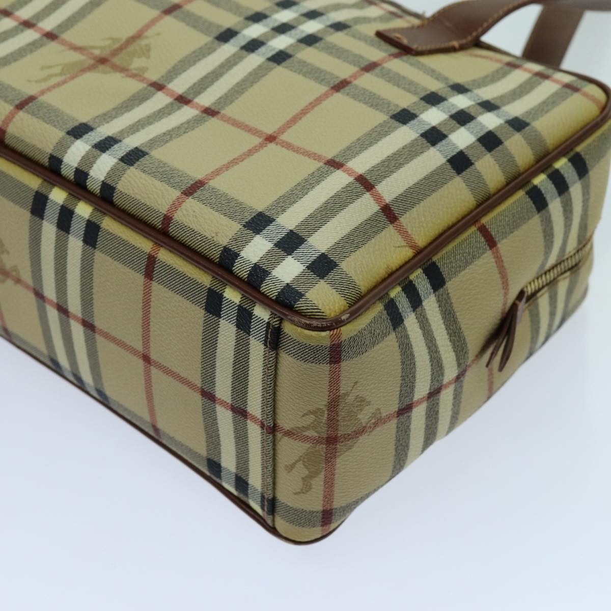 Burberry Nova Check Shoulder Bag Pvc Leather Beige - 16