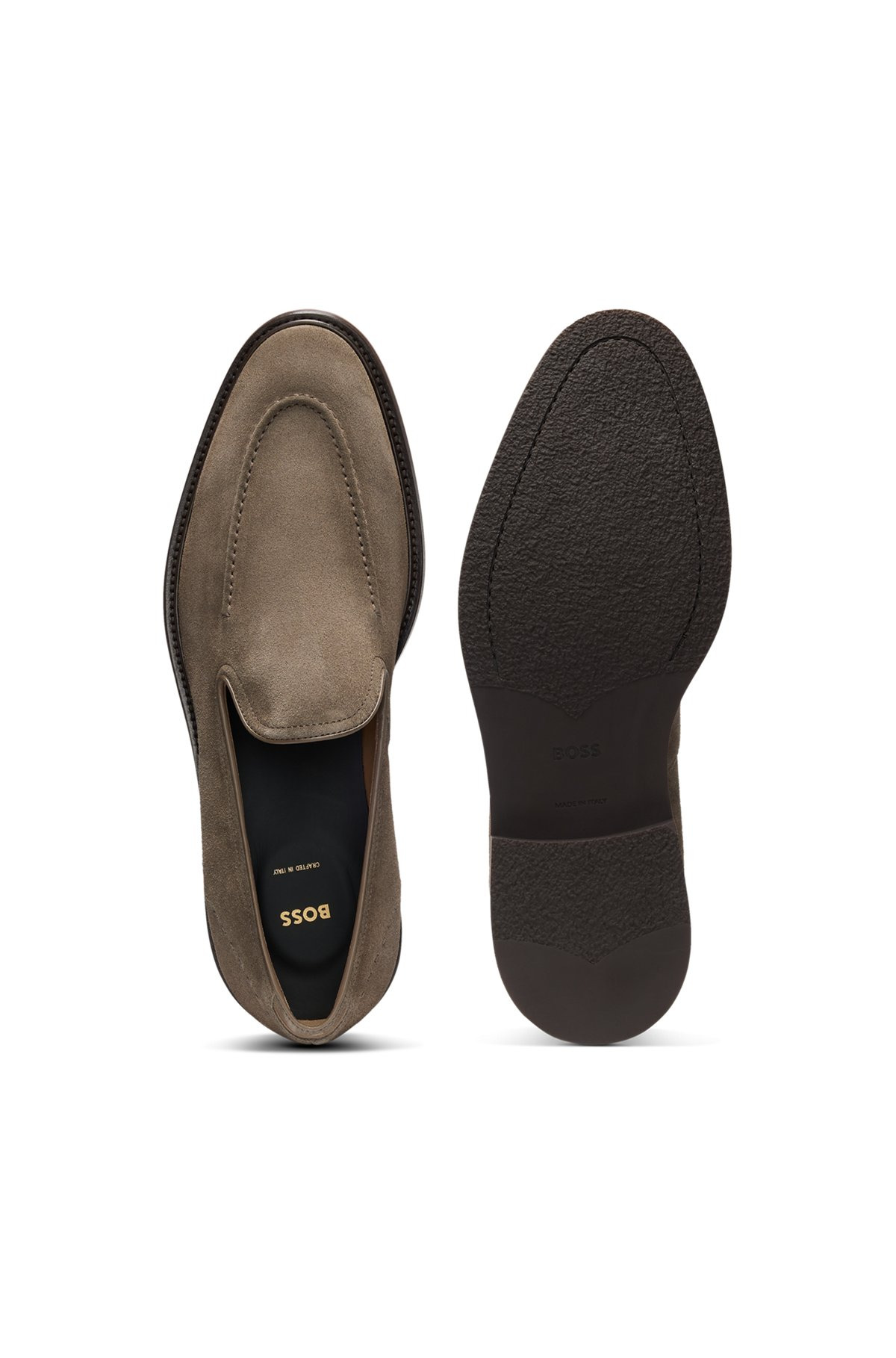 SUEDE LOAFERS WITH LEATHER PIPING - 4
