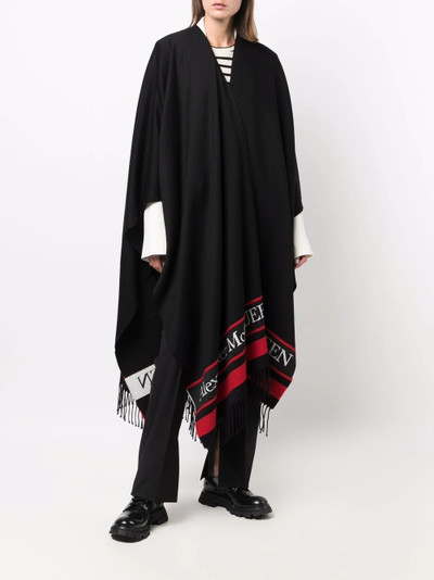 Alexander McQueen logo-print cape outlook