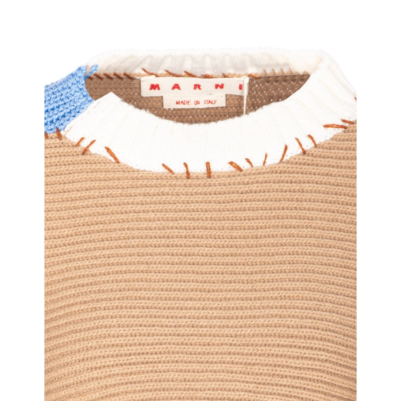 Marni Women Bicolor Cropped Sweater With Stitching - 4
