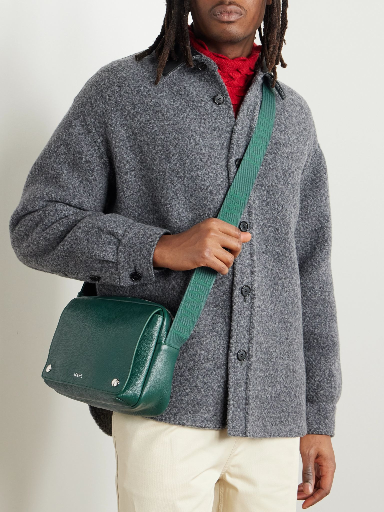 Pebble XS Full-Grain Leather Messenger Bag Green - 2