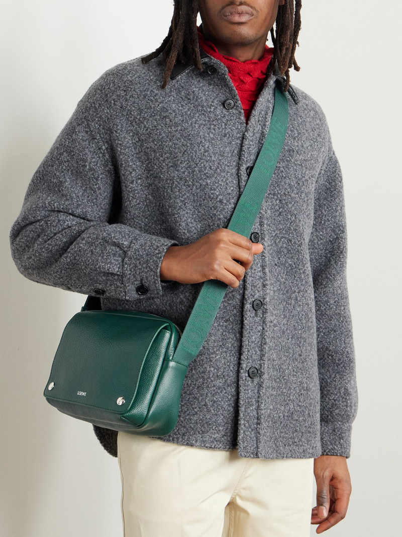 Loewe Pebble XS Full-Grain Leather Messenger Bag Green outlook