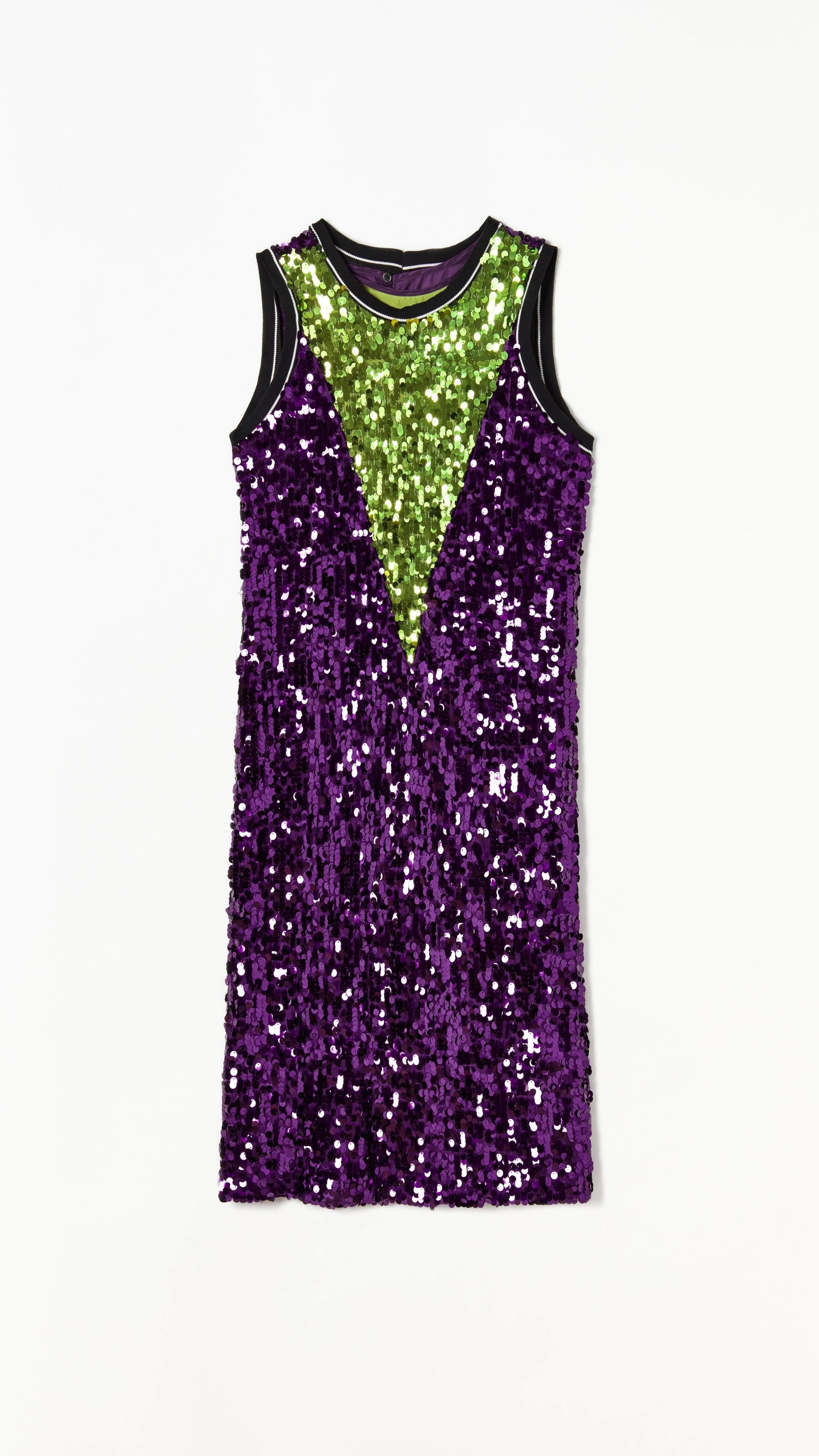 Color Block Sequin Dress - 5