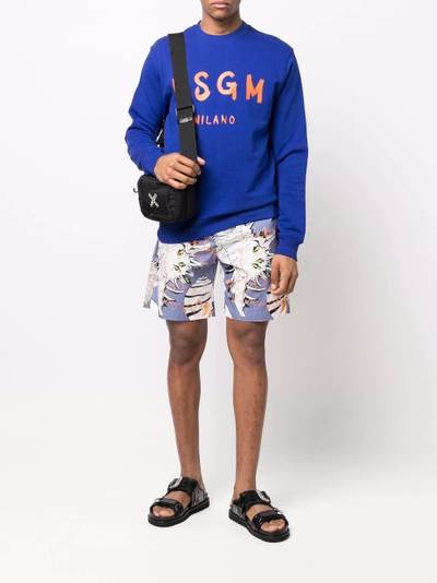 MSGM floral print track shorts outlook