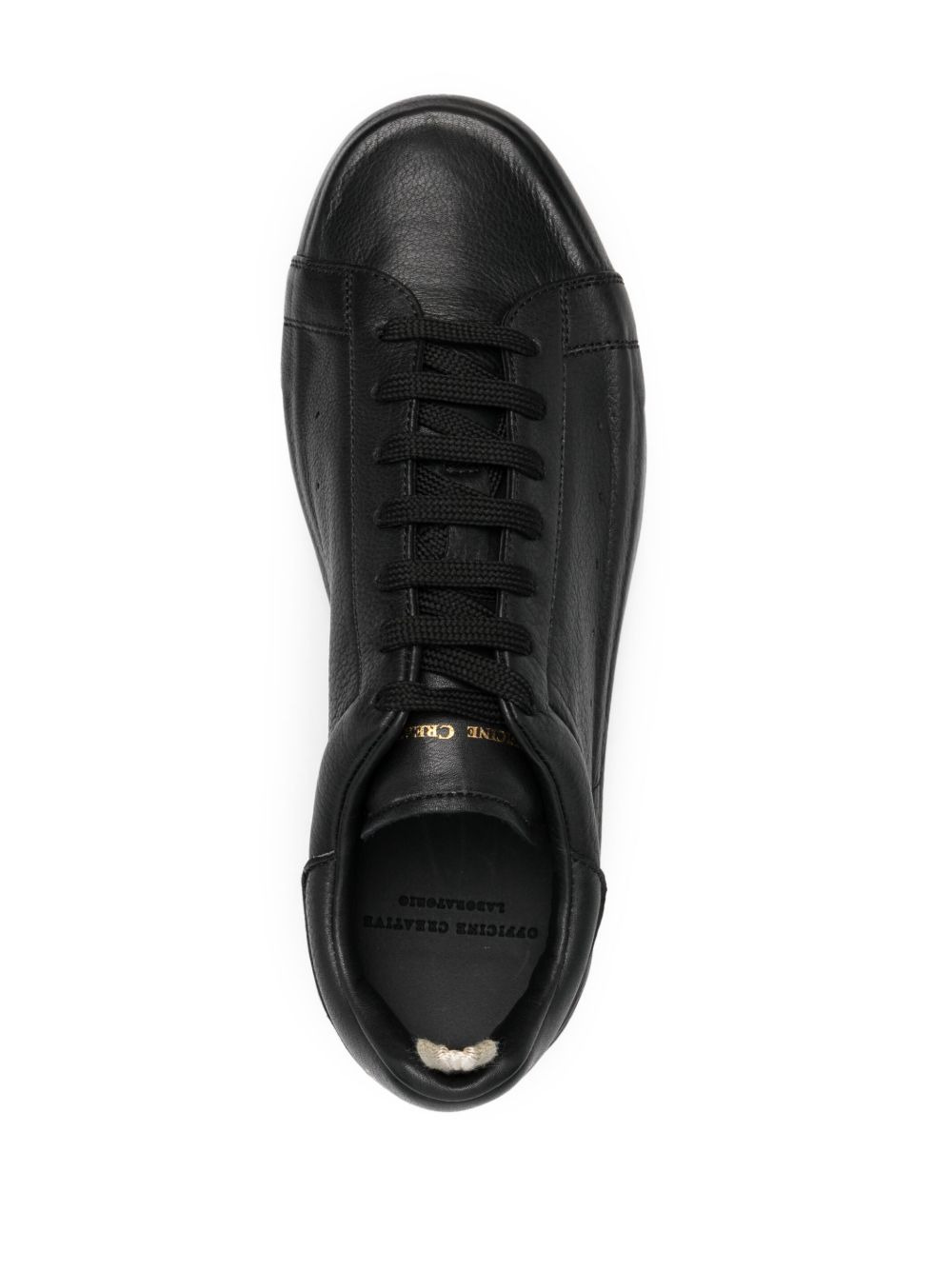 low-top leather sneakers - 4
