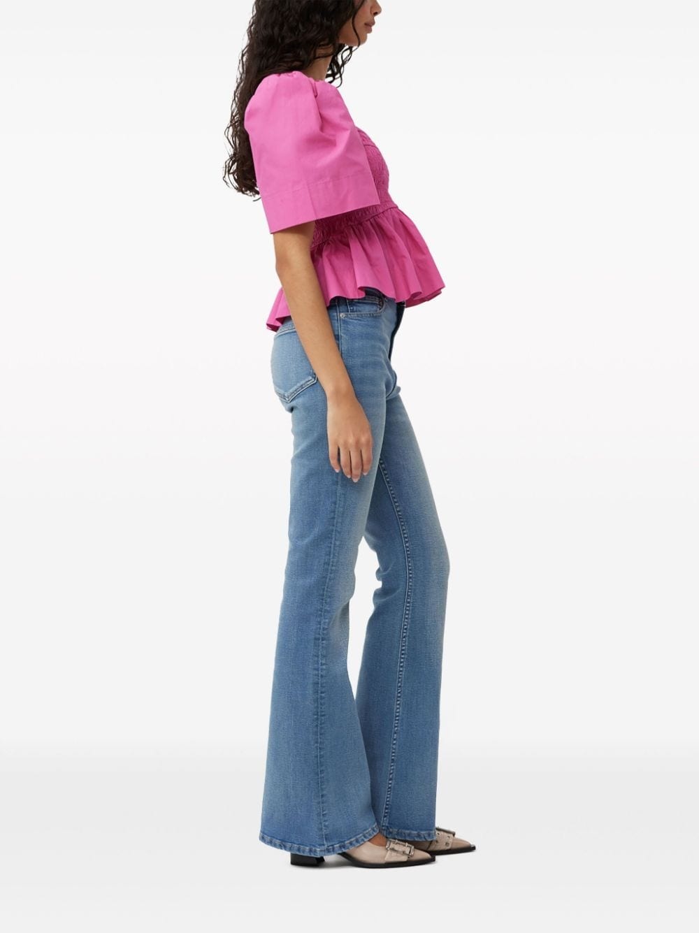 peplum-waist organic-cotton blouse - 3