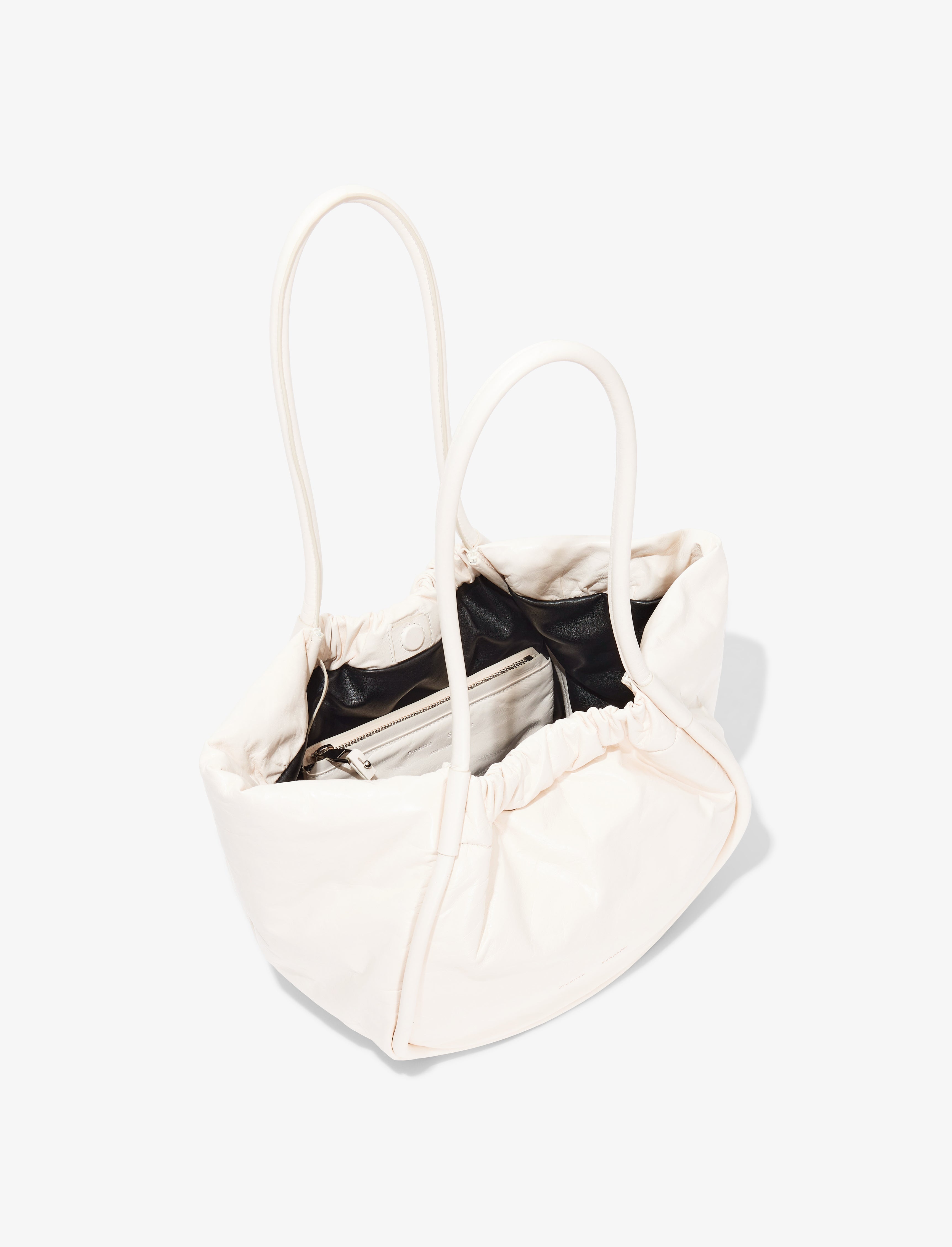 Large Ruched Tote in Puffy Nappa - 5