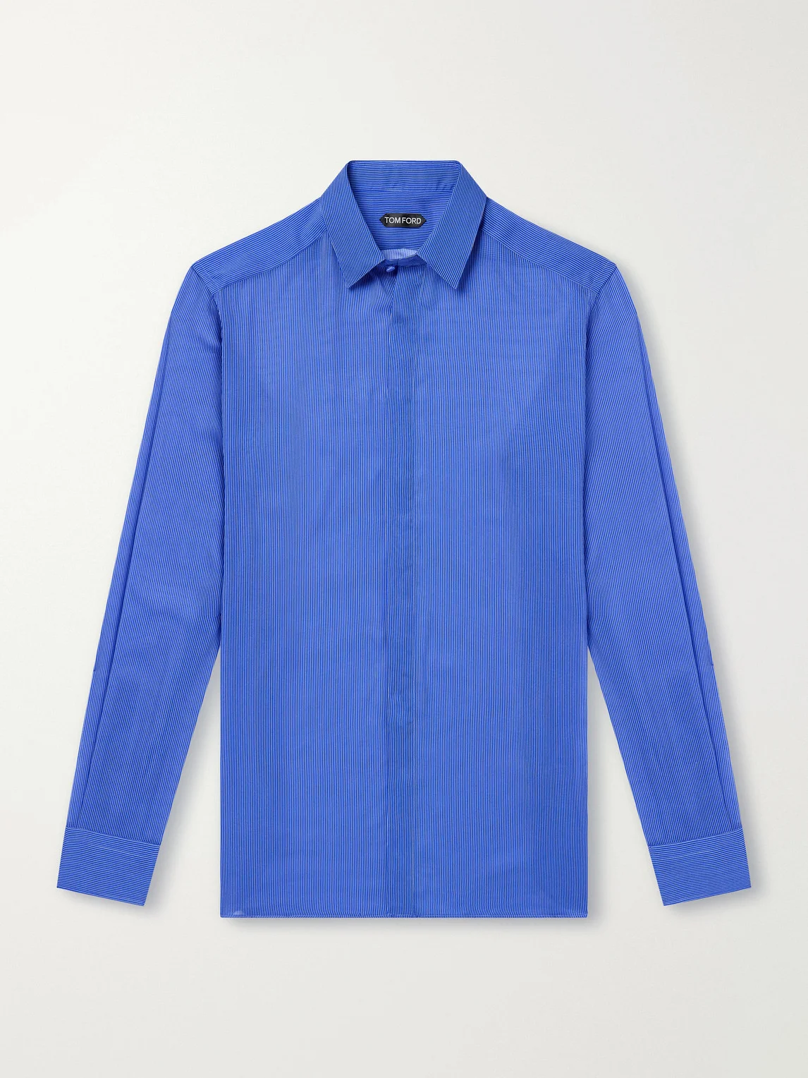 Micro-Striped Silk-Organza Shirt - 1