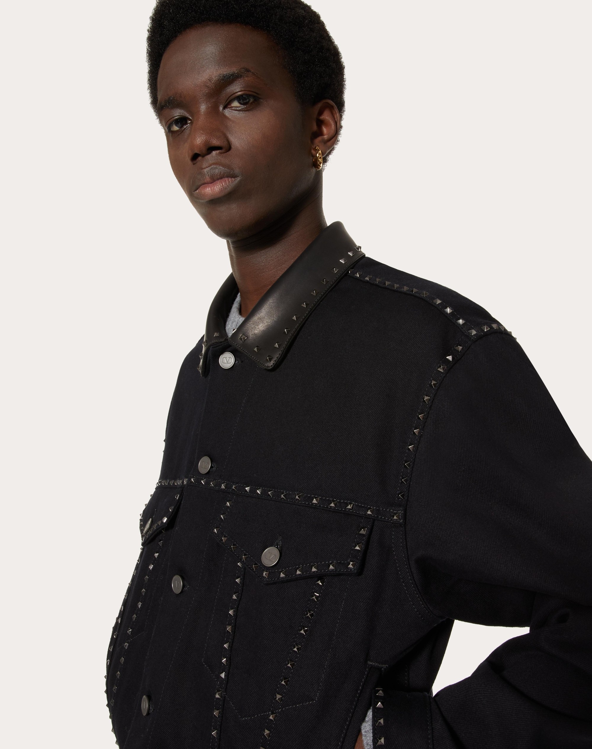 DENIM JACKET WITH ROCKSTUD SPIKE - 5