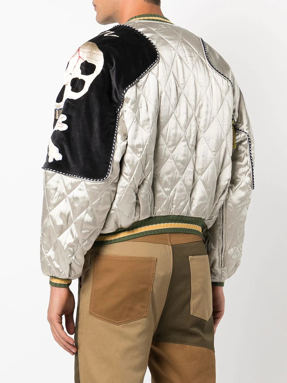 adaptable quilted patchwork bomber jacket - 4