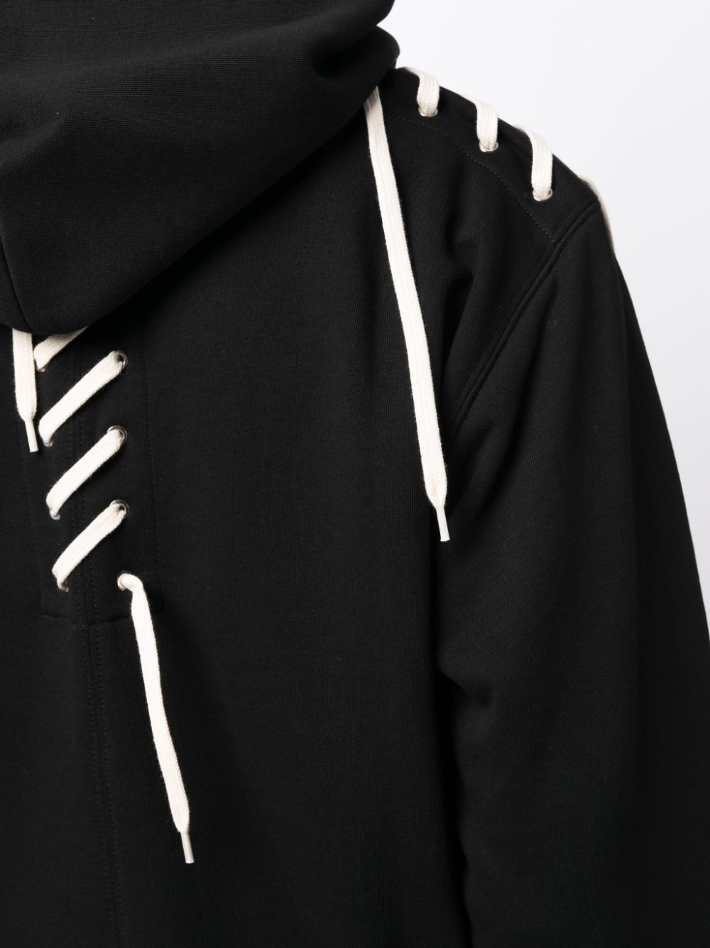 lace-up detailing hoodie - 5